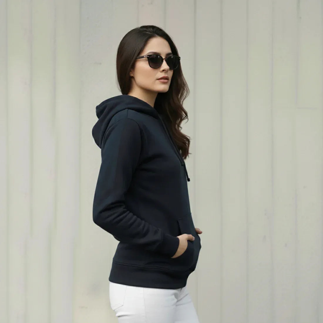 WOMEN ML PULLOVER HOODIE - NAVY - NAVZA