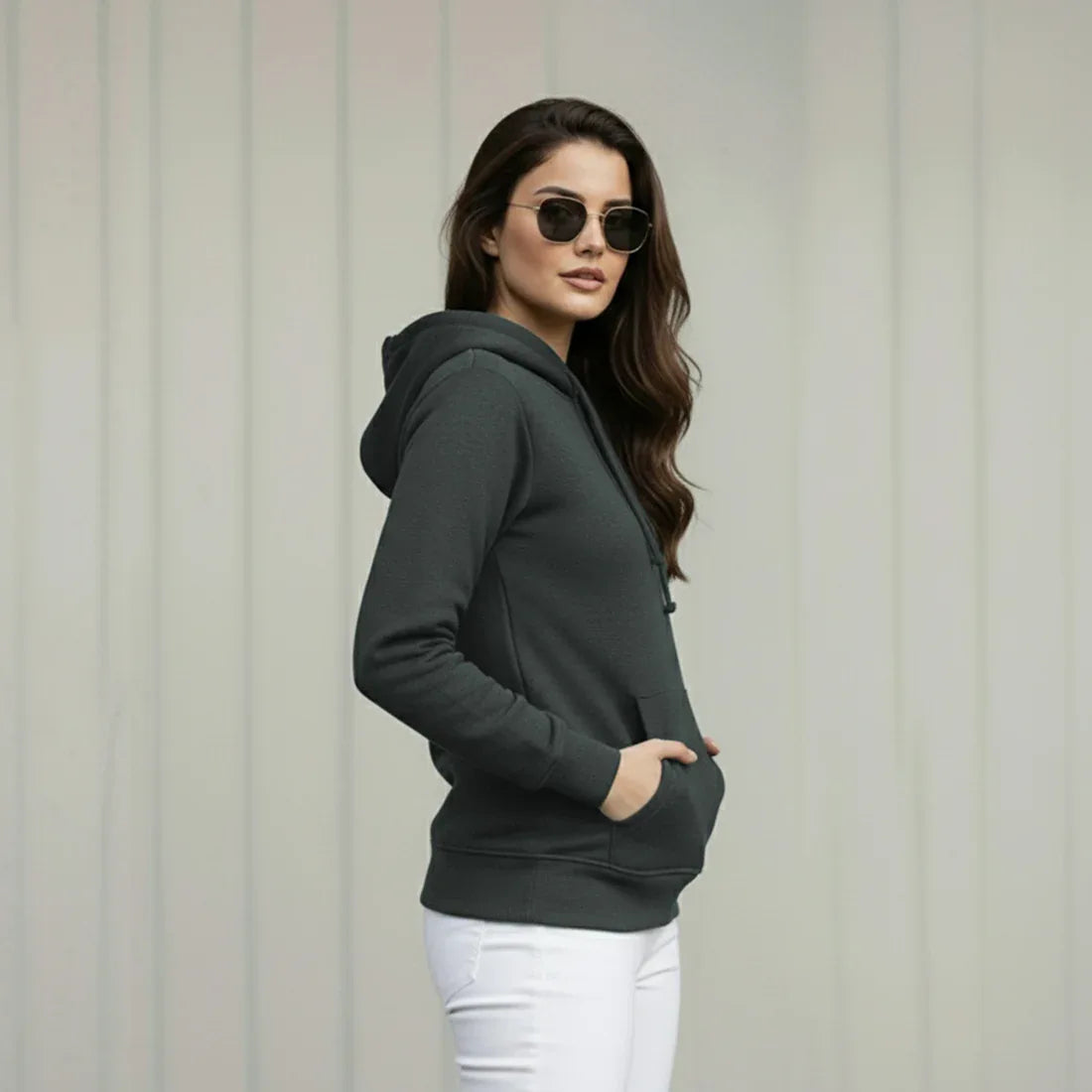 WOMEN ML PULLOVER HOODIE - CHARCOAL - NAVZA