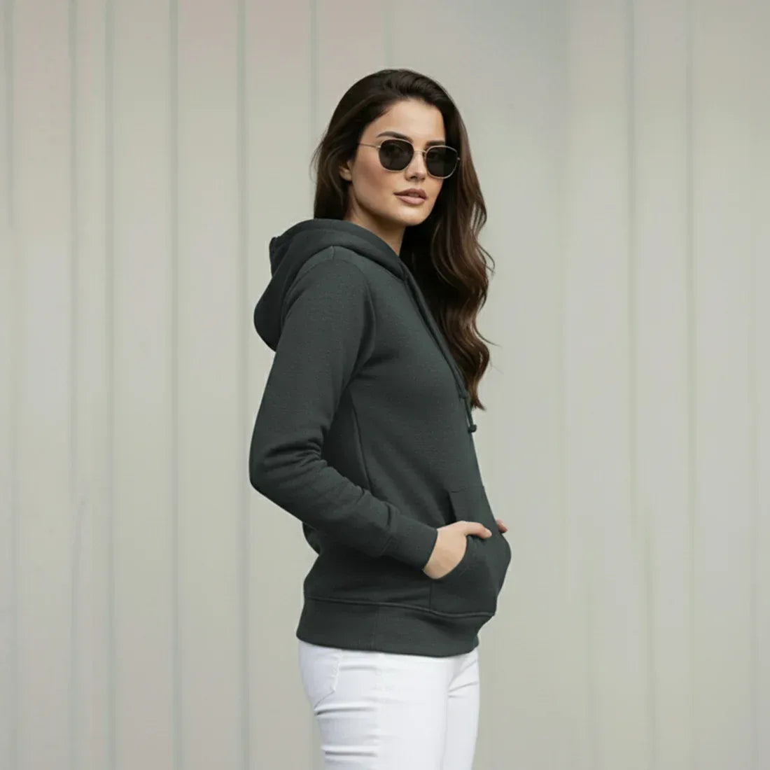 WOMEN ML PULLOVER HOODIE - CHARCOAL - NAVZA