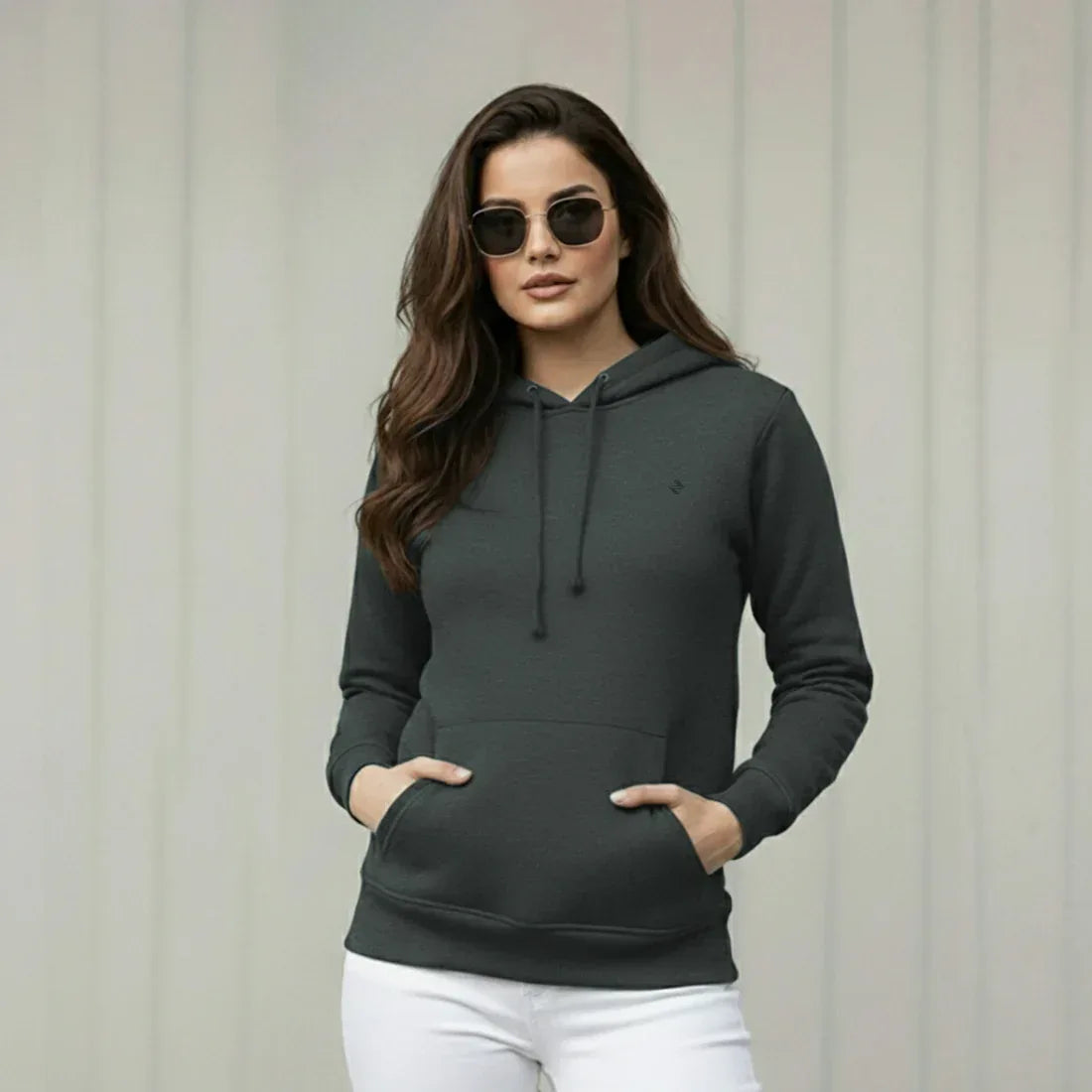 WOMEN ML PULLOVER HOODIE - CHARCOAL - NAVZA