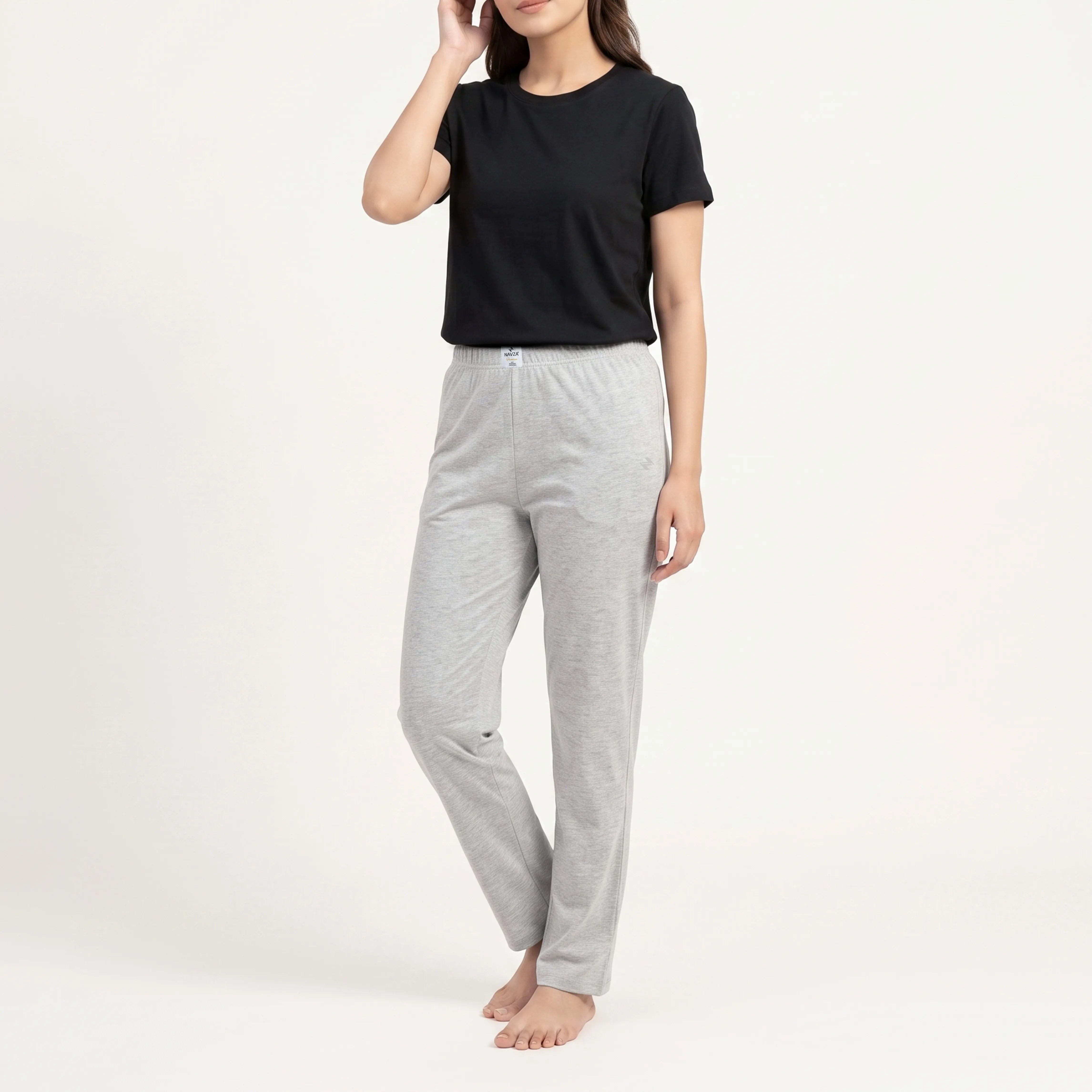 WOMEN PACK OF BLACK UNDERTEE & GREY JERSEY TROUSER