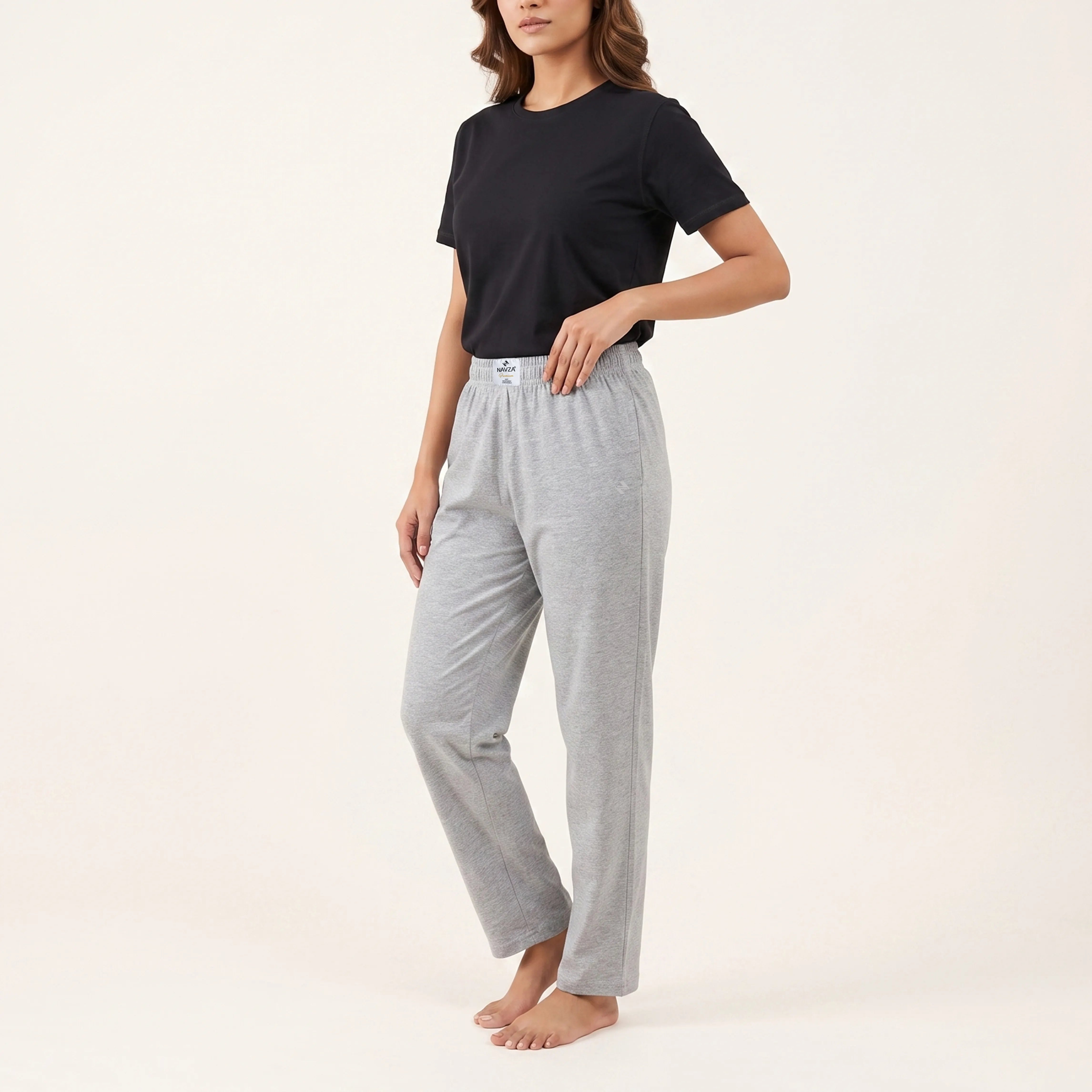 WOMEN PACK OF BLACK UNDERTEE & GREY JERSEY TROUSER