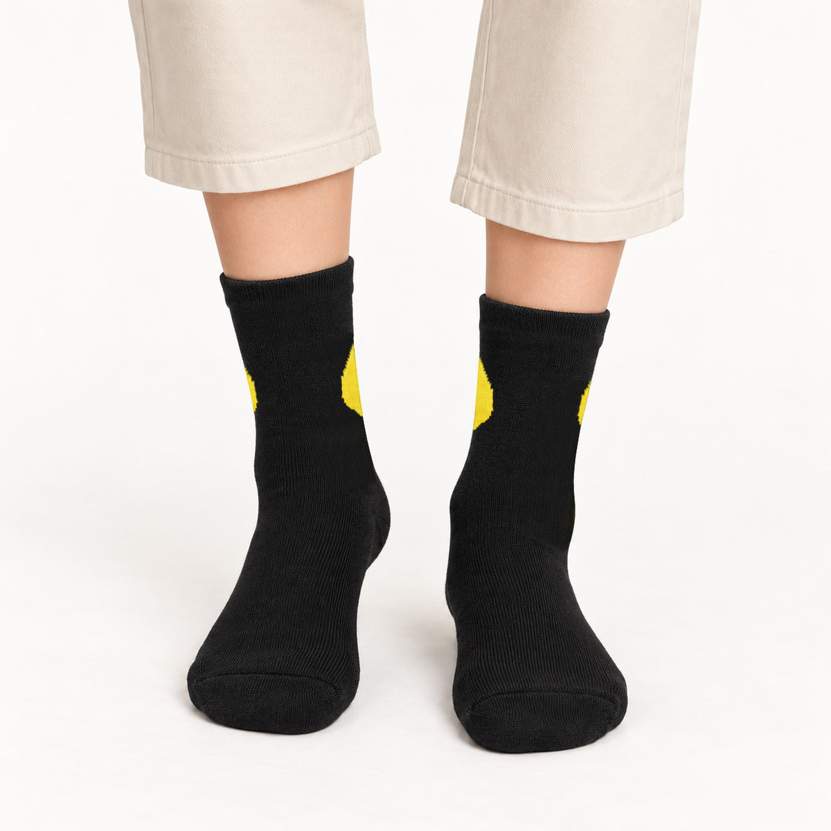 WOMEN SHORT CREW SOCKS BLACK NAVZA