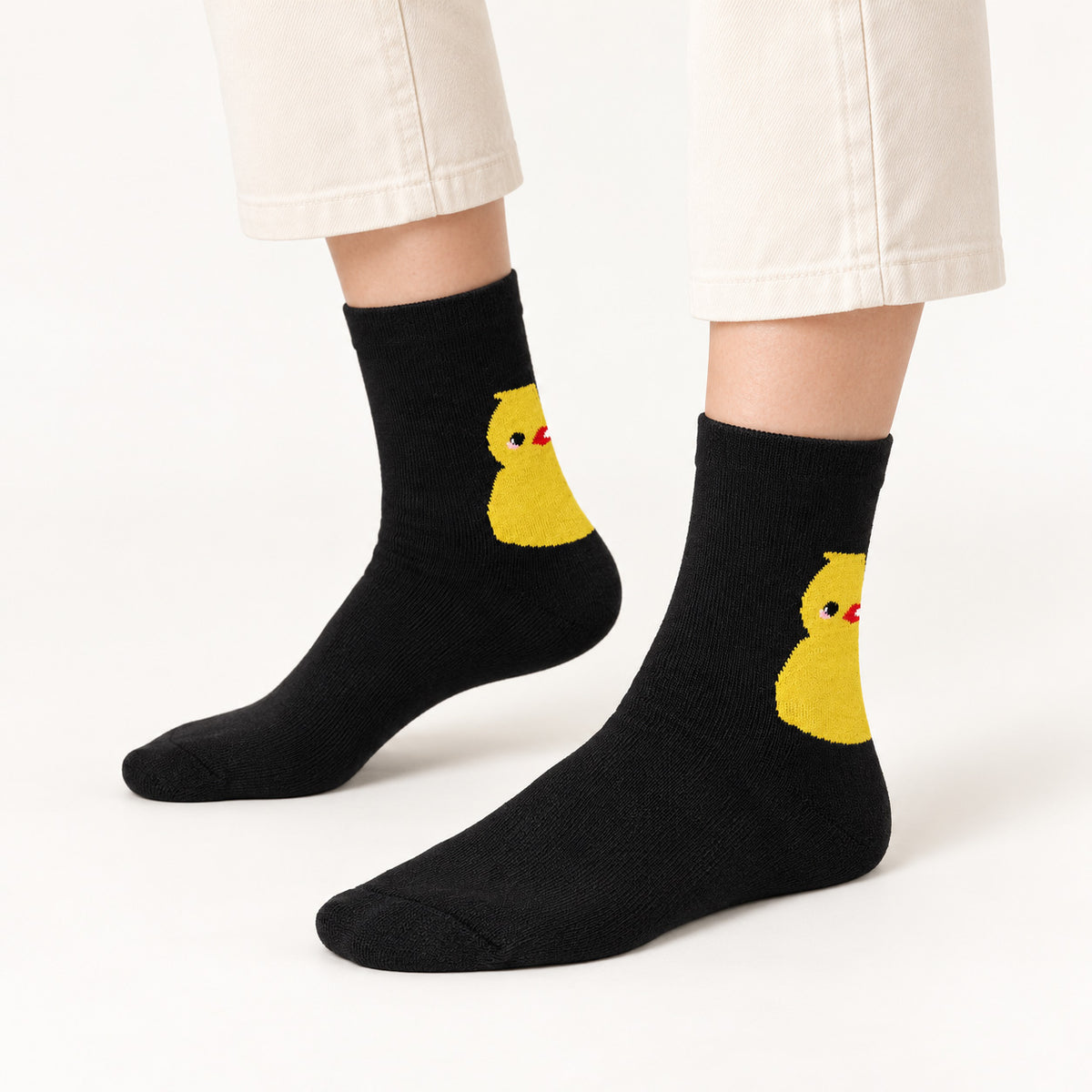 WOMEN SHORT CREW SOCKS BLACK NAVZA