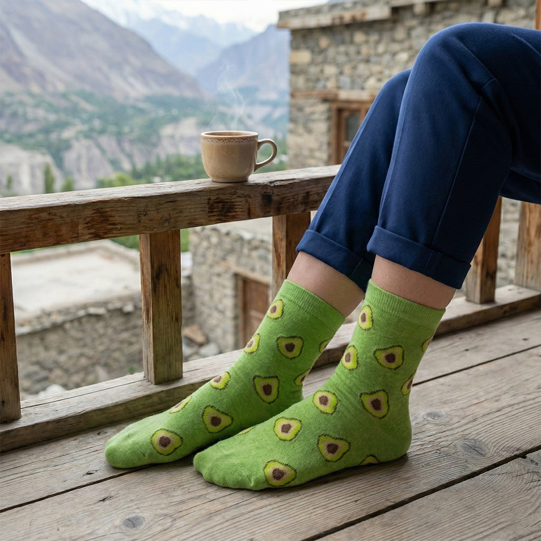 WOMEN CREW SOCKS GREEN | NAVZA