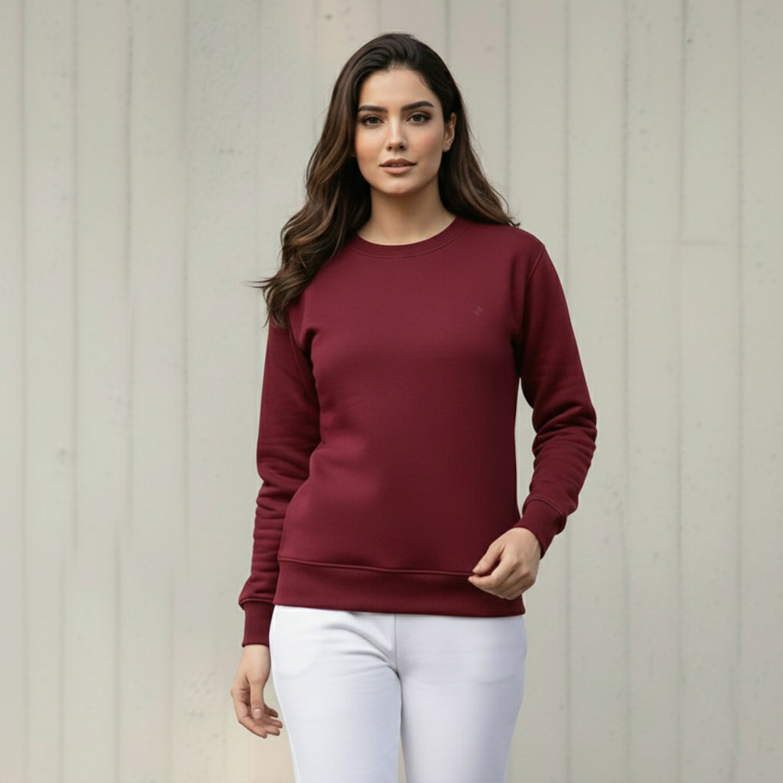 Women Sweatshirt Burgundy | NAVZA