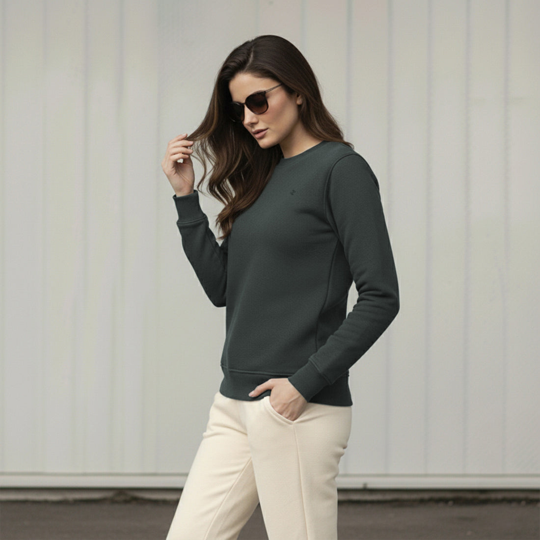 Women Sweatshirt Charcoal | NAVZA