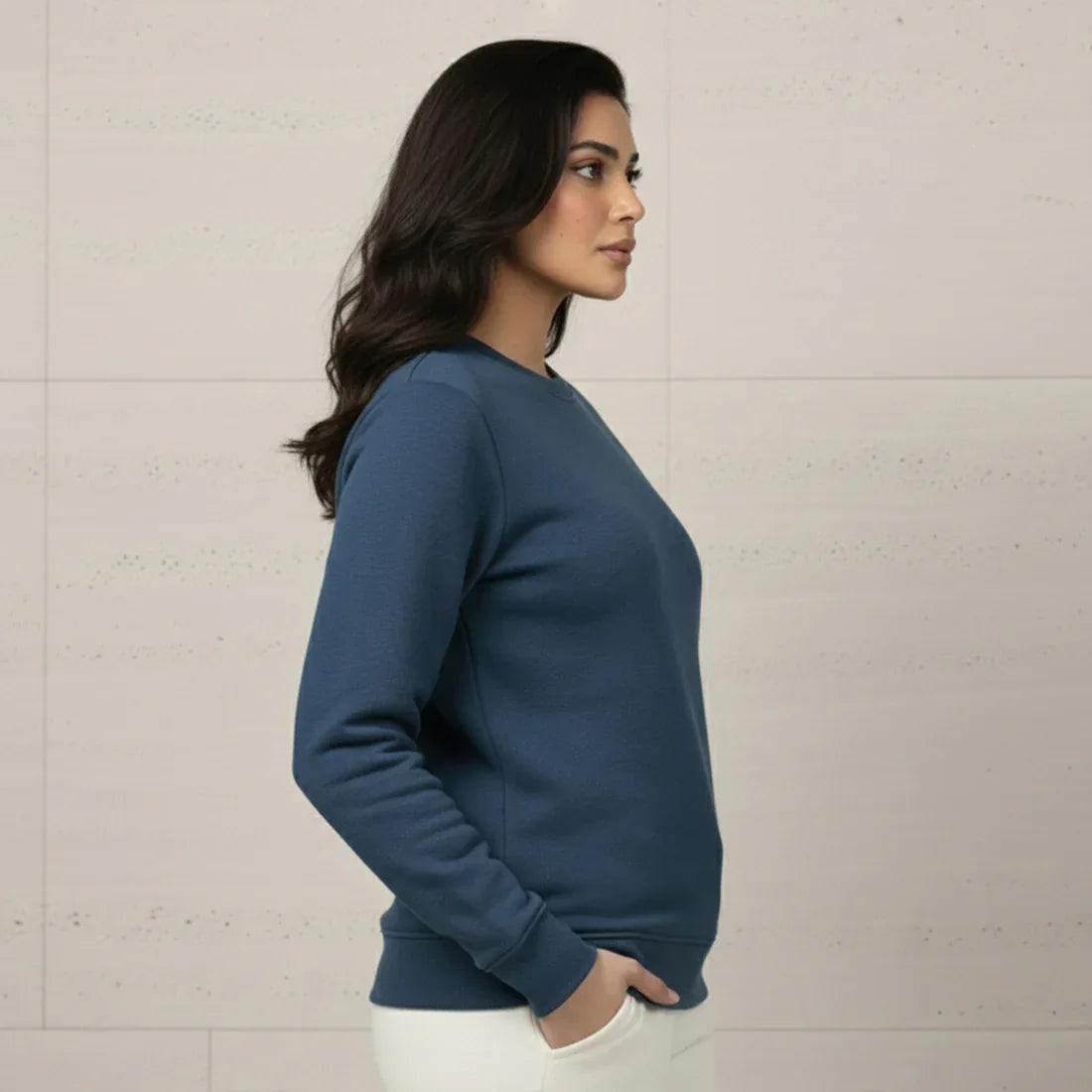 WOMEN ML SWEATSHIRT – BLUE - NAVZA