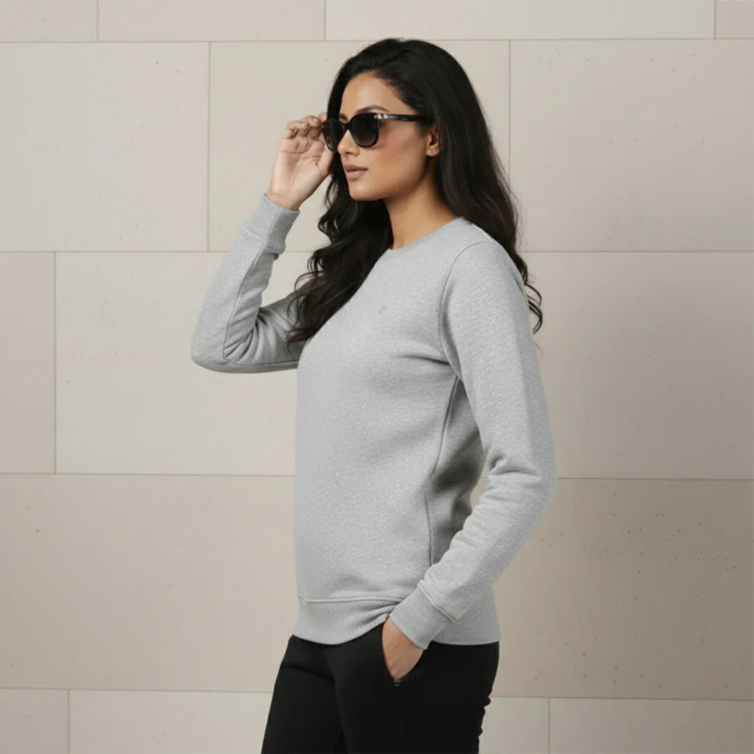 WOMEN ML SWEATSHIRT – GREY - NAVZA