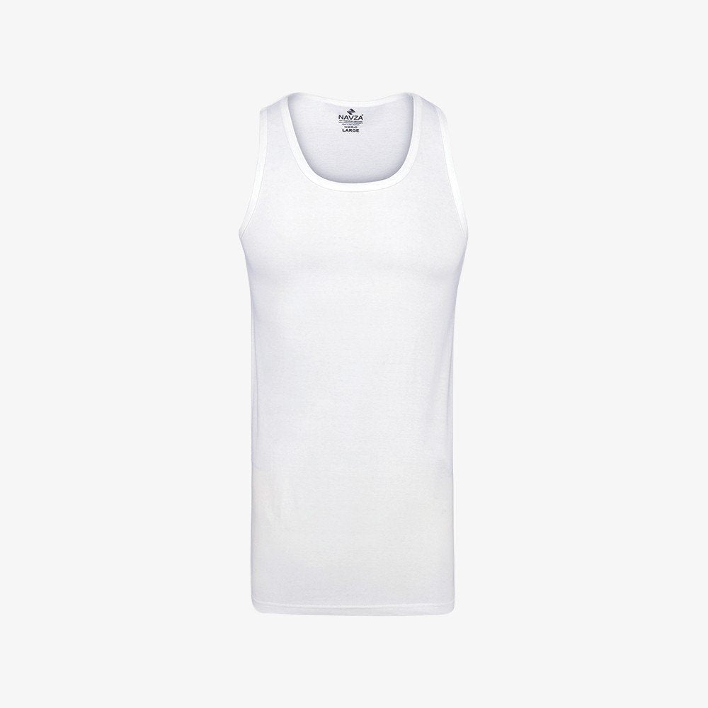 SLEEVES LESS VEST WHITE _ front view