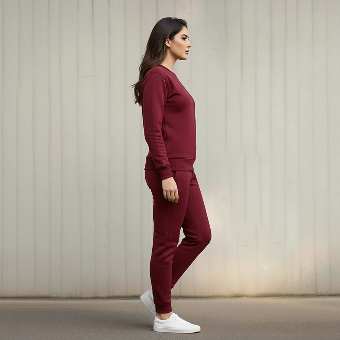 WOMEN ML SWEATSHIRT TRACKER – BURGUNDY