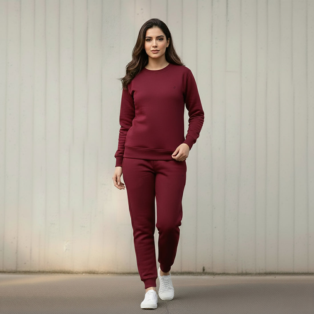 WOMEN ML SWEATSHIRT TRACKER – BURGUNDY
