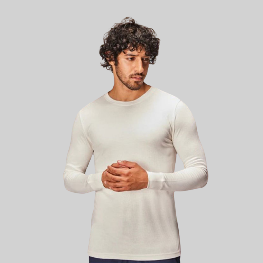 WHITE THERMAL FULL SLEEVES TOP