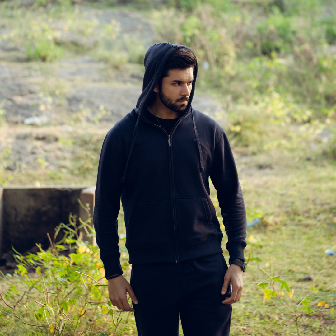 ML ZIPPER HOODIE - NAVY