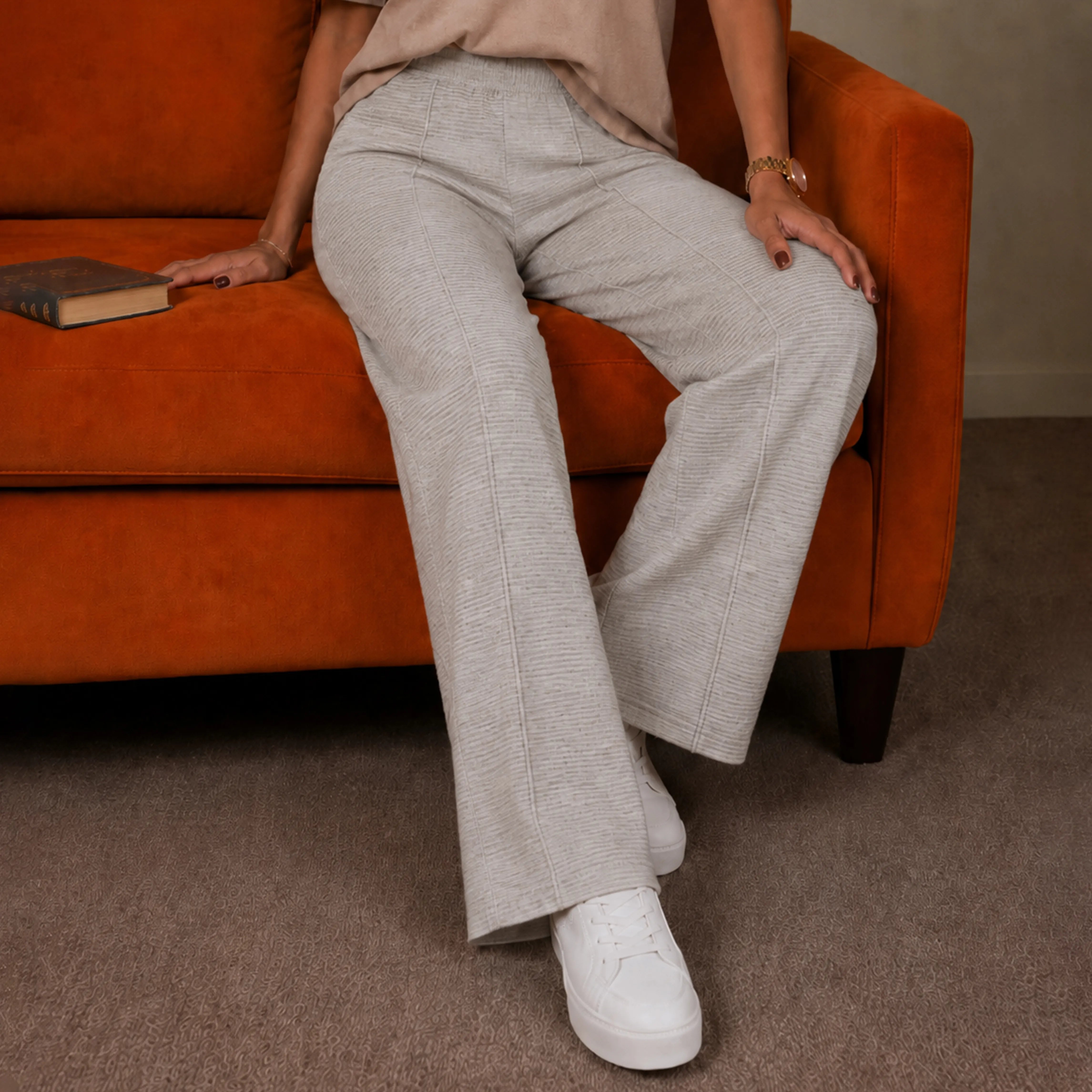 ASPEN OTTOMAN WIDE - LEG PANTS - SOFT HEATHER GREY