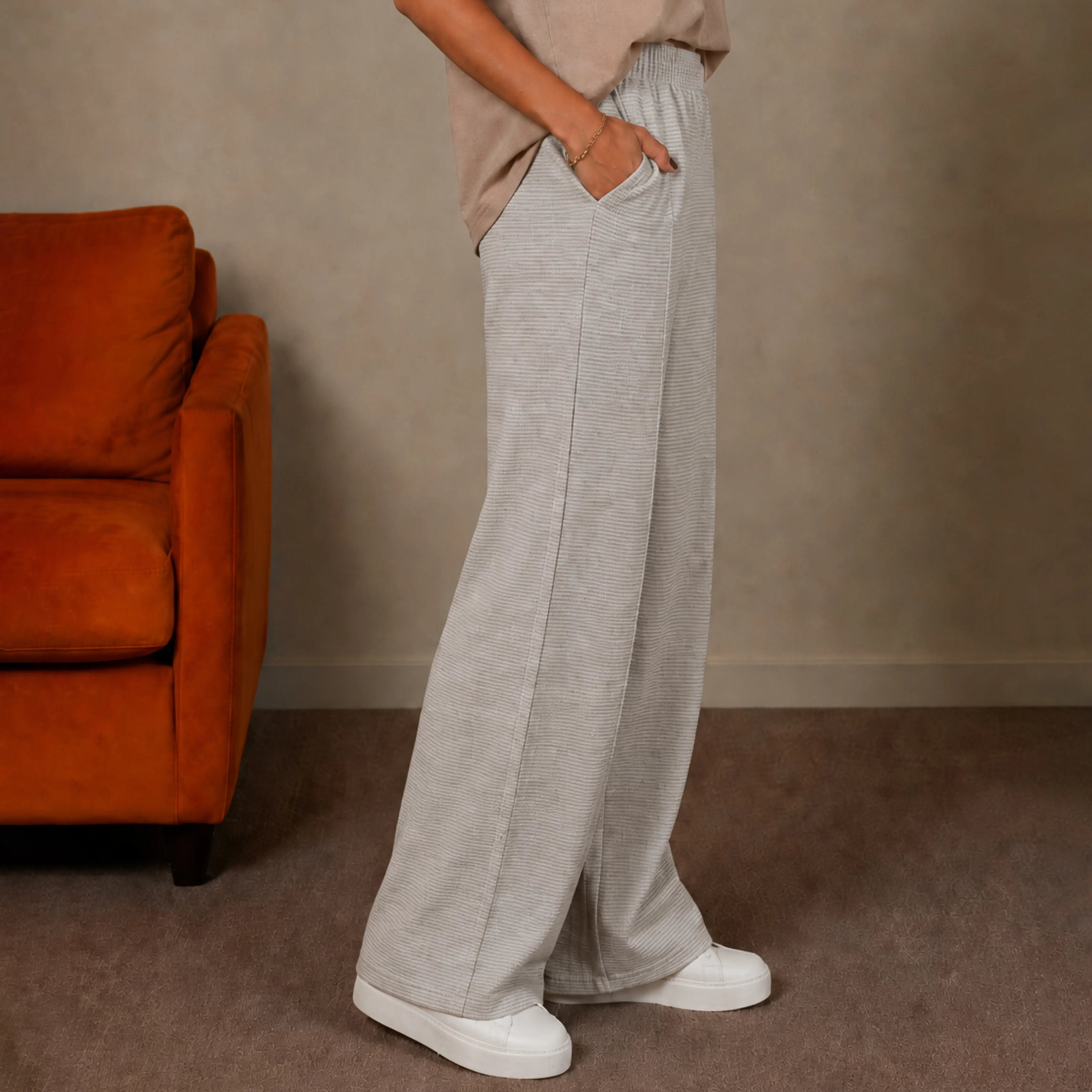 ASPEN OTTOMAN WIDE - LEG PANTS - SOFT HEATHER GREY
