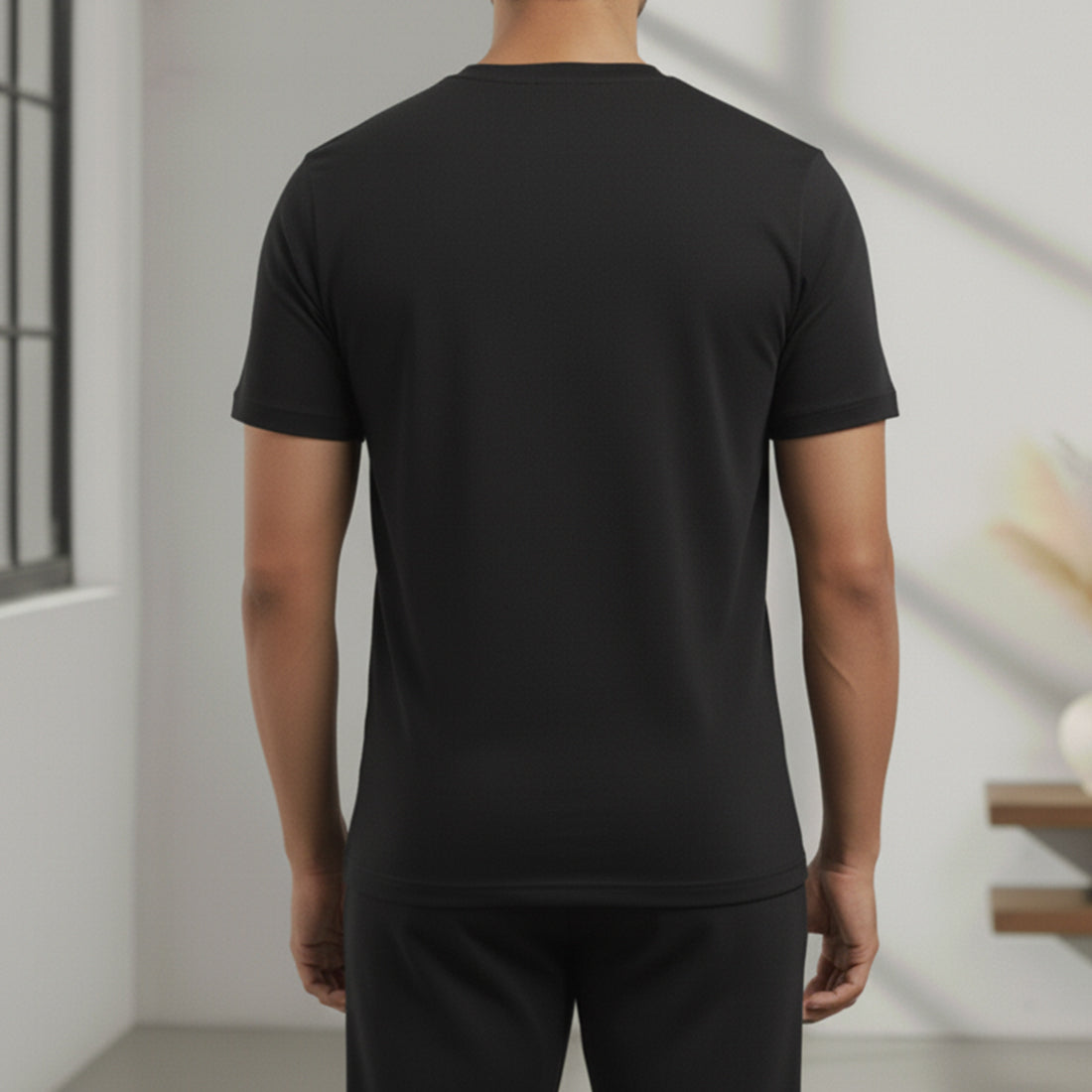 BLACK THERMAL HALF SLEEVES TOP