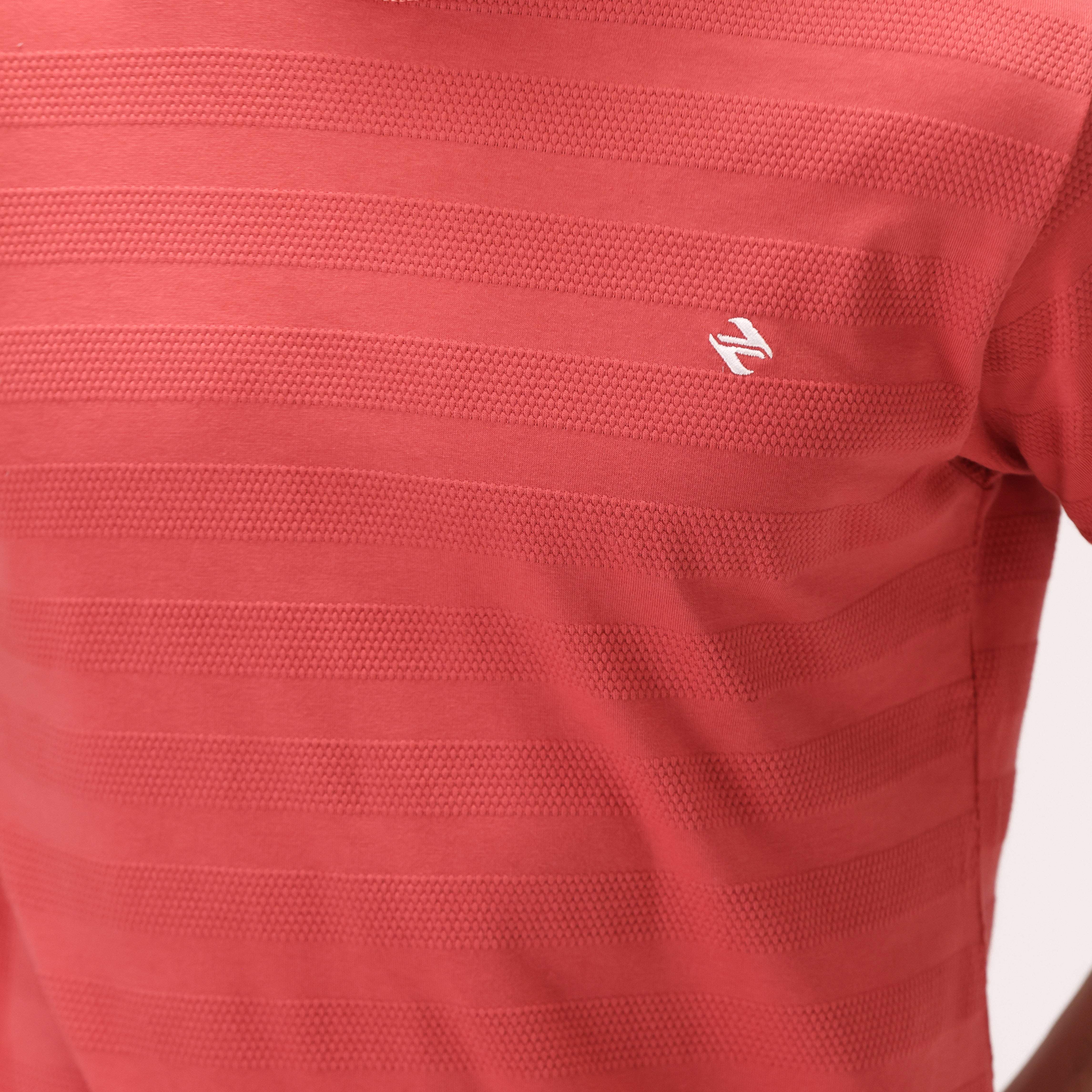 CORAL TEXTURED T-SHIRT – RED