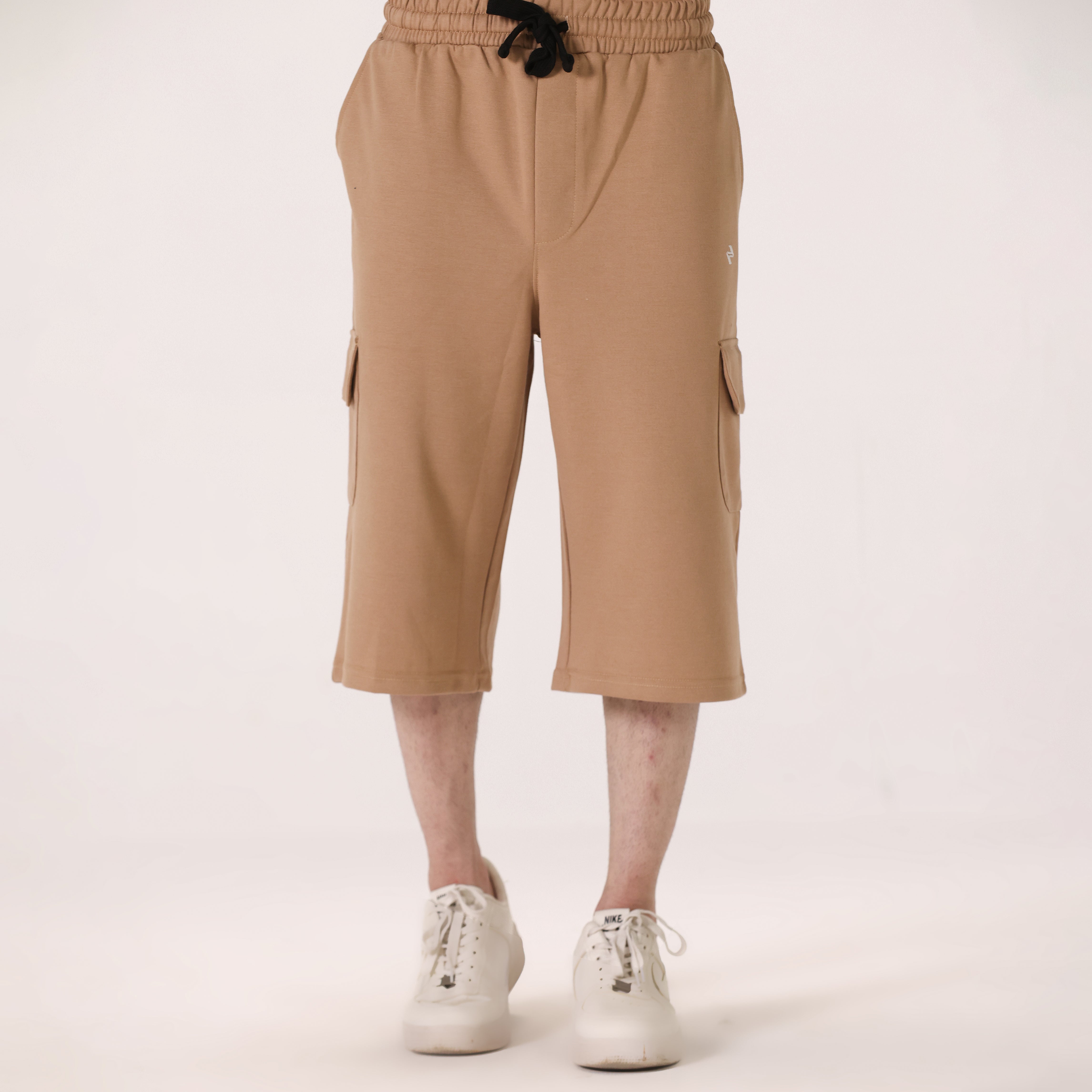 COTTON INTERLOCK CARGO SHORTS – CAMEL