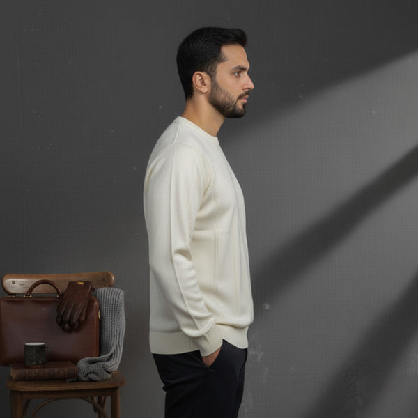 Ivory Knit Sweater Cream | NAVZA