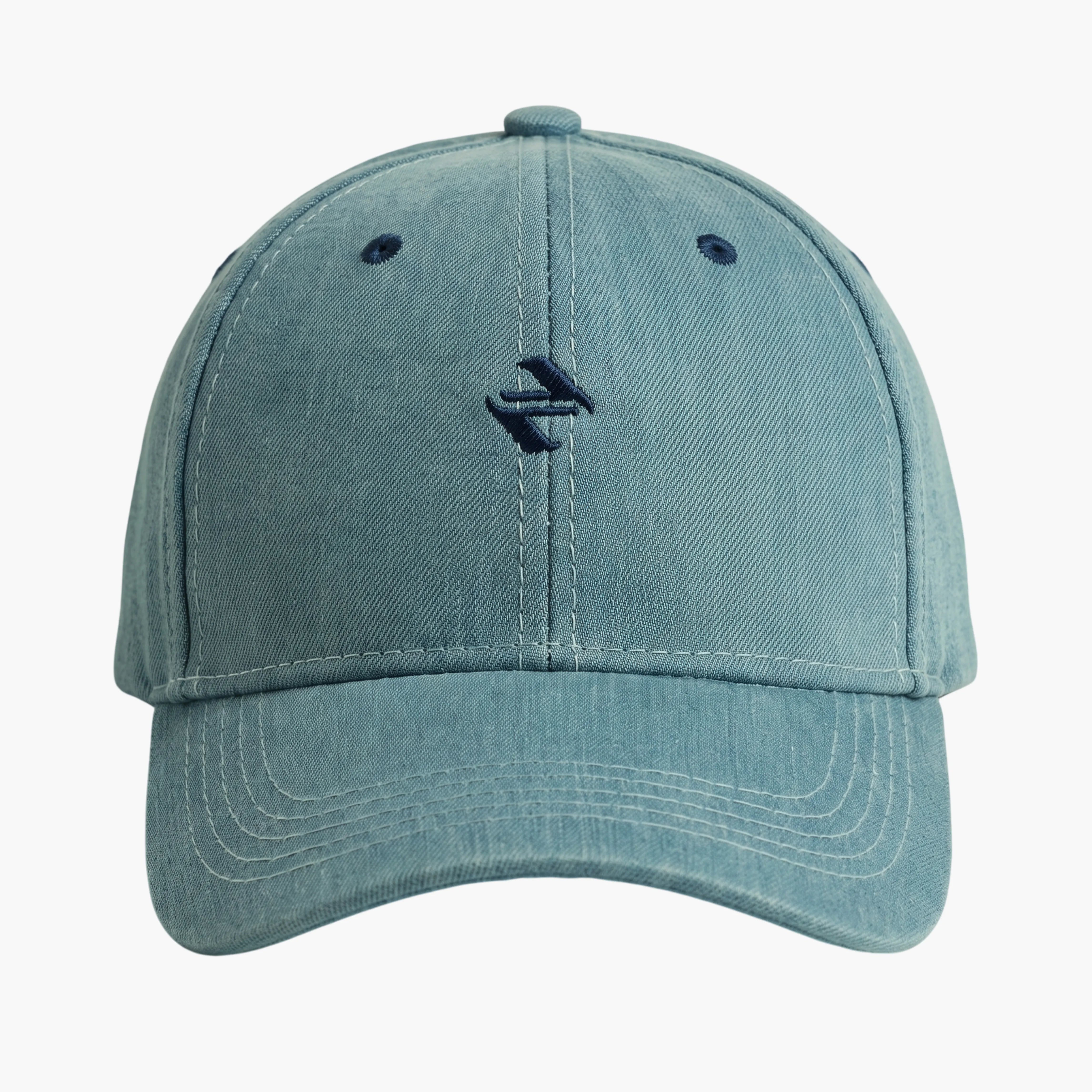 WATERFALL TEXTURED DENIM CAP | MEDIUM BLUE