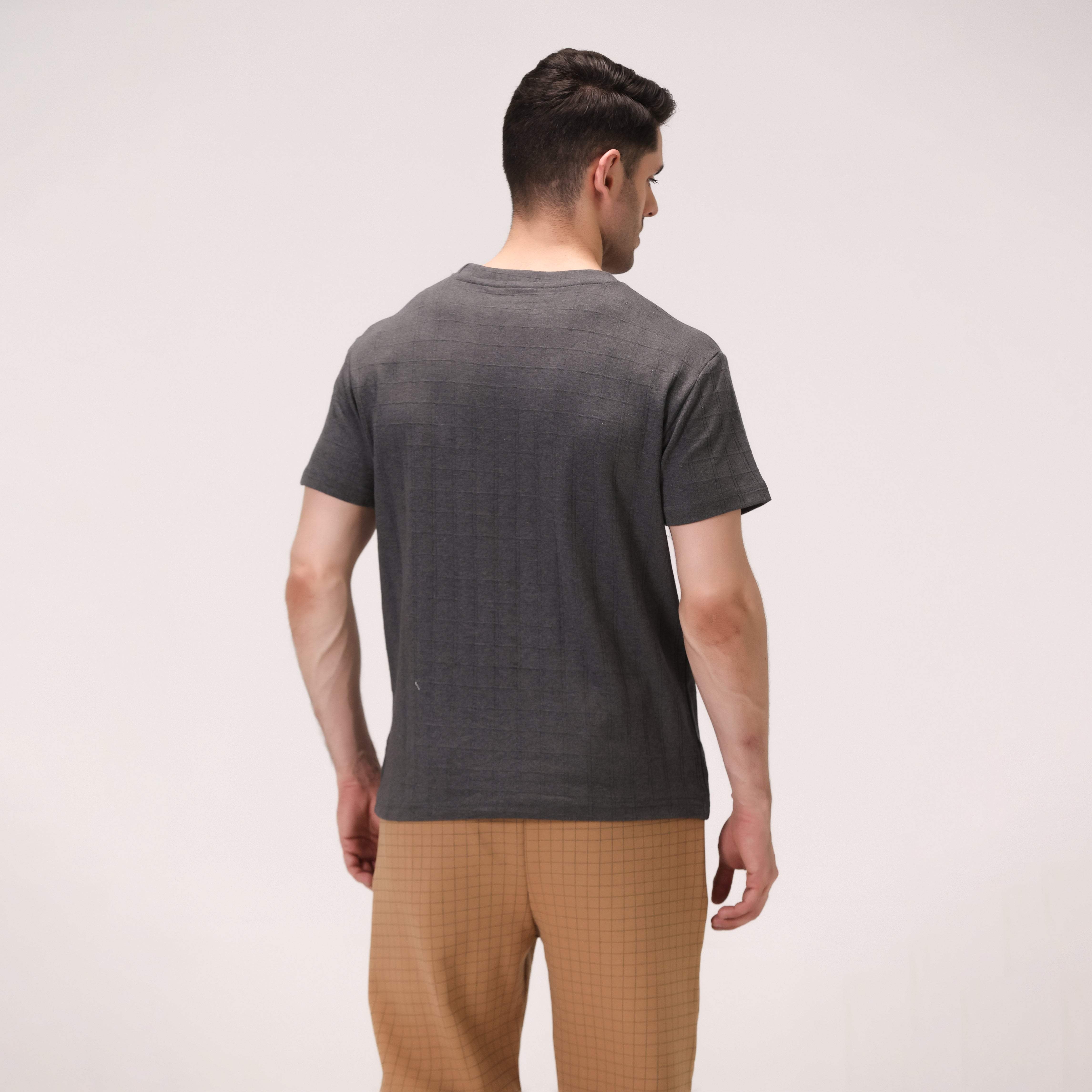 DROP NEEDLE TEXTURED T-SHIRT – CHARCOAL