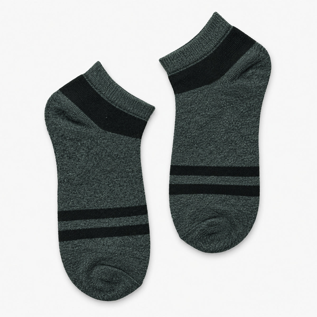DUO STRIPES ANKLET SOCKS - GREY