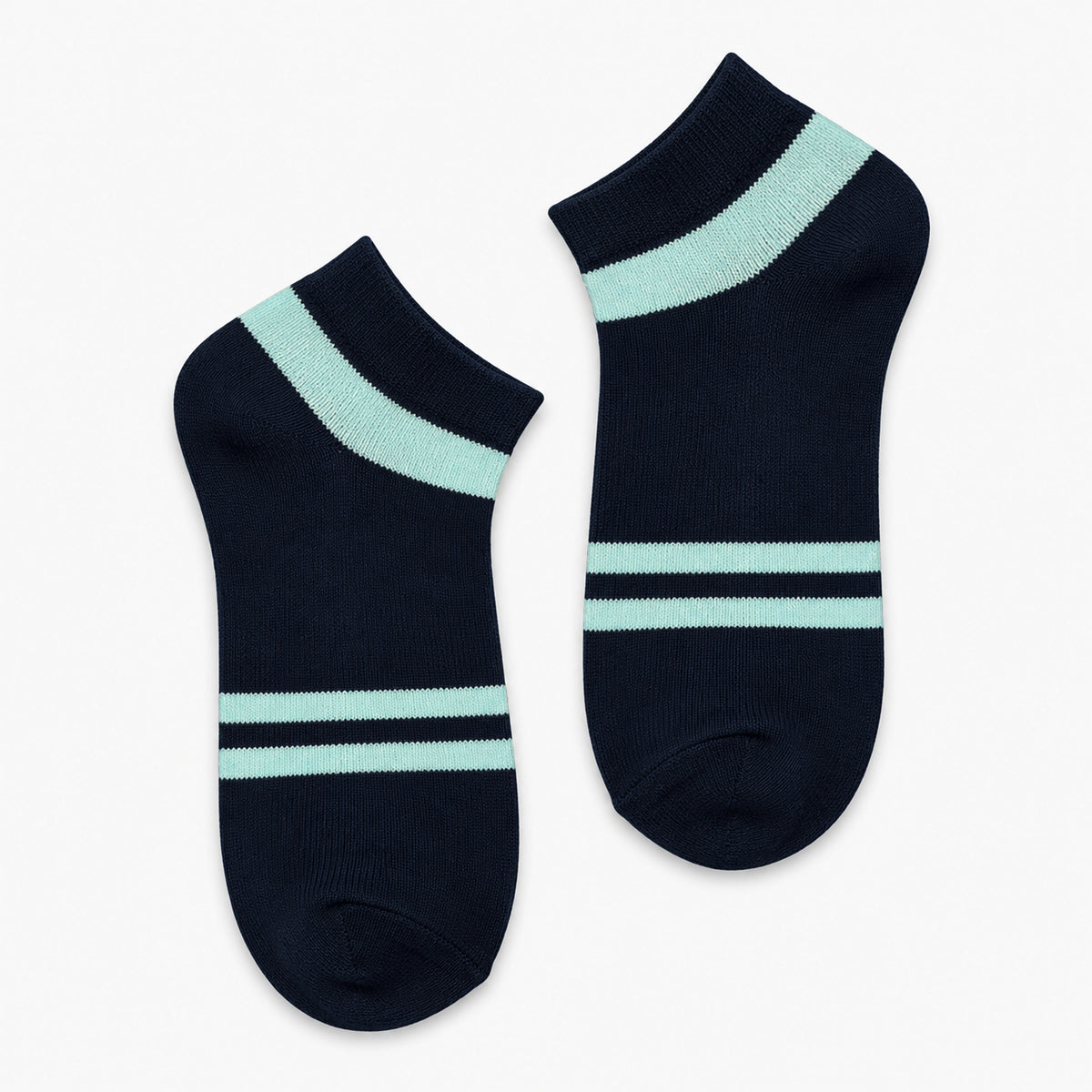 DUO STRIPES ANKLET SOCKS - NAVY