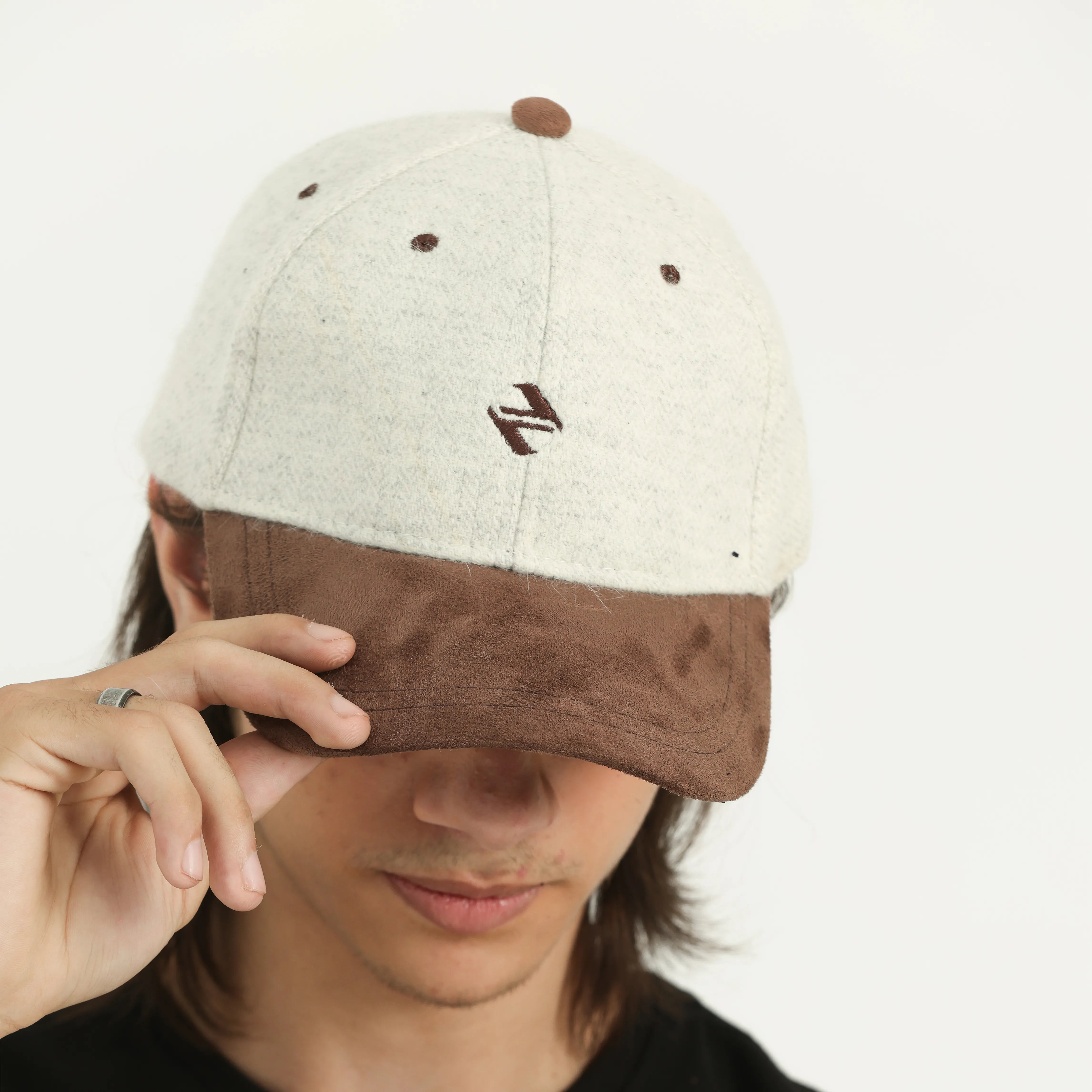 HAIRY HERRING BONE CAP | WHITE