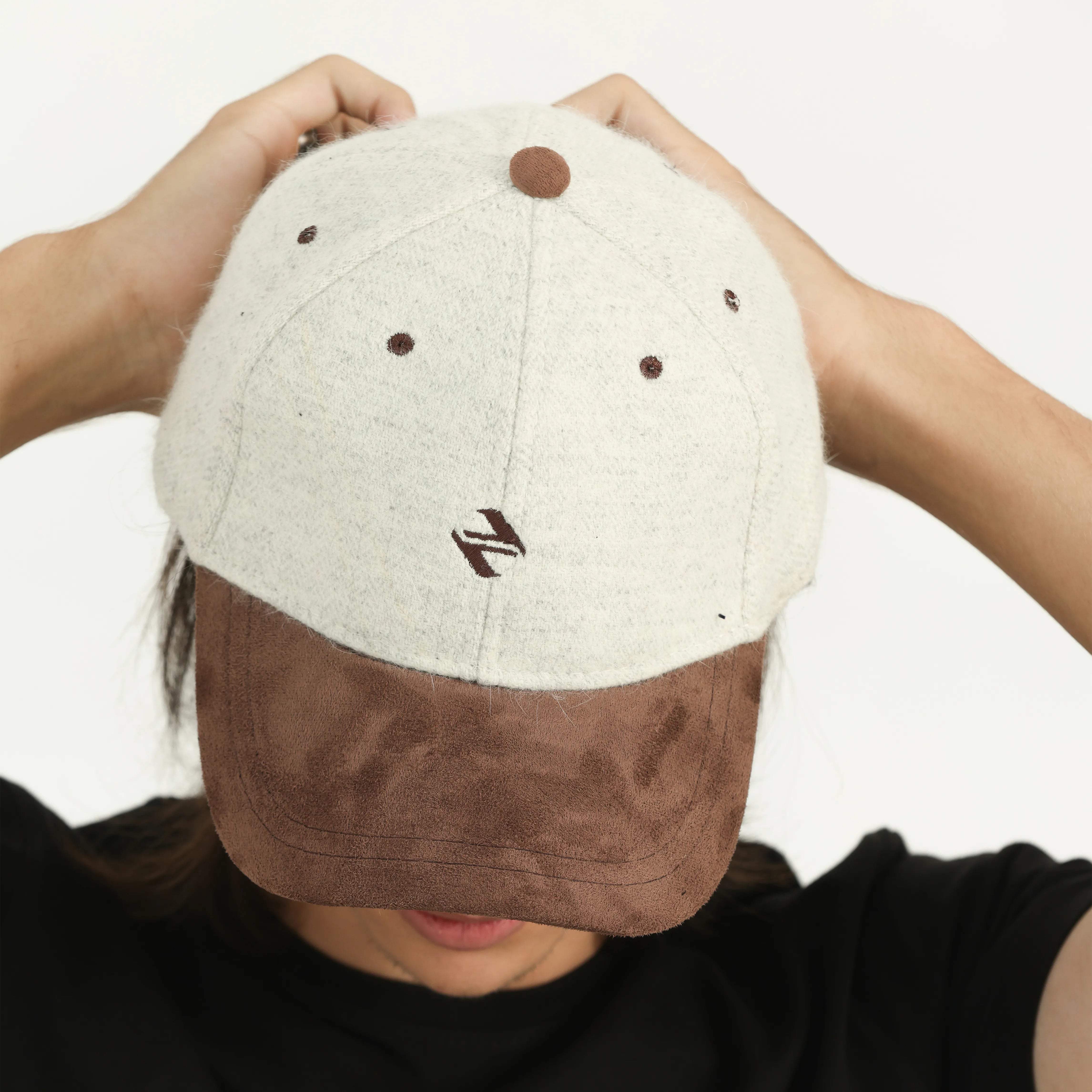 HAIRY HERRING BONE CAP | WHITE