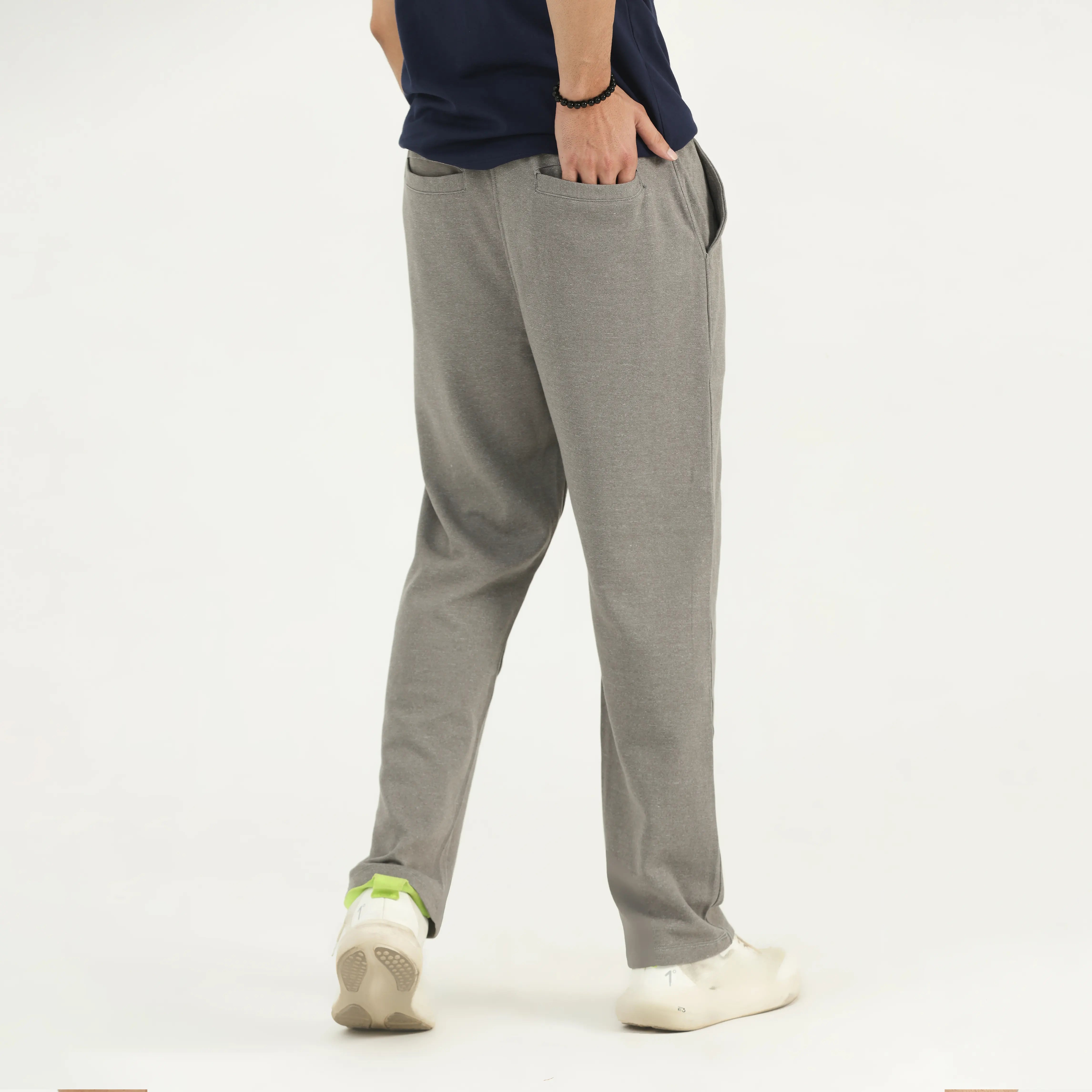 INTERLOCK COTTON TROUSERS - GREY
