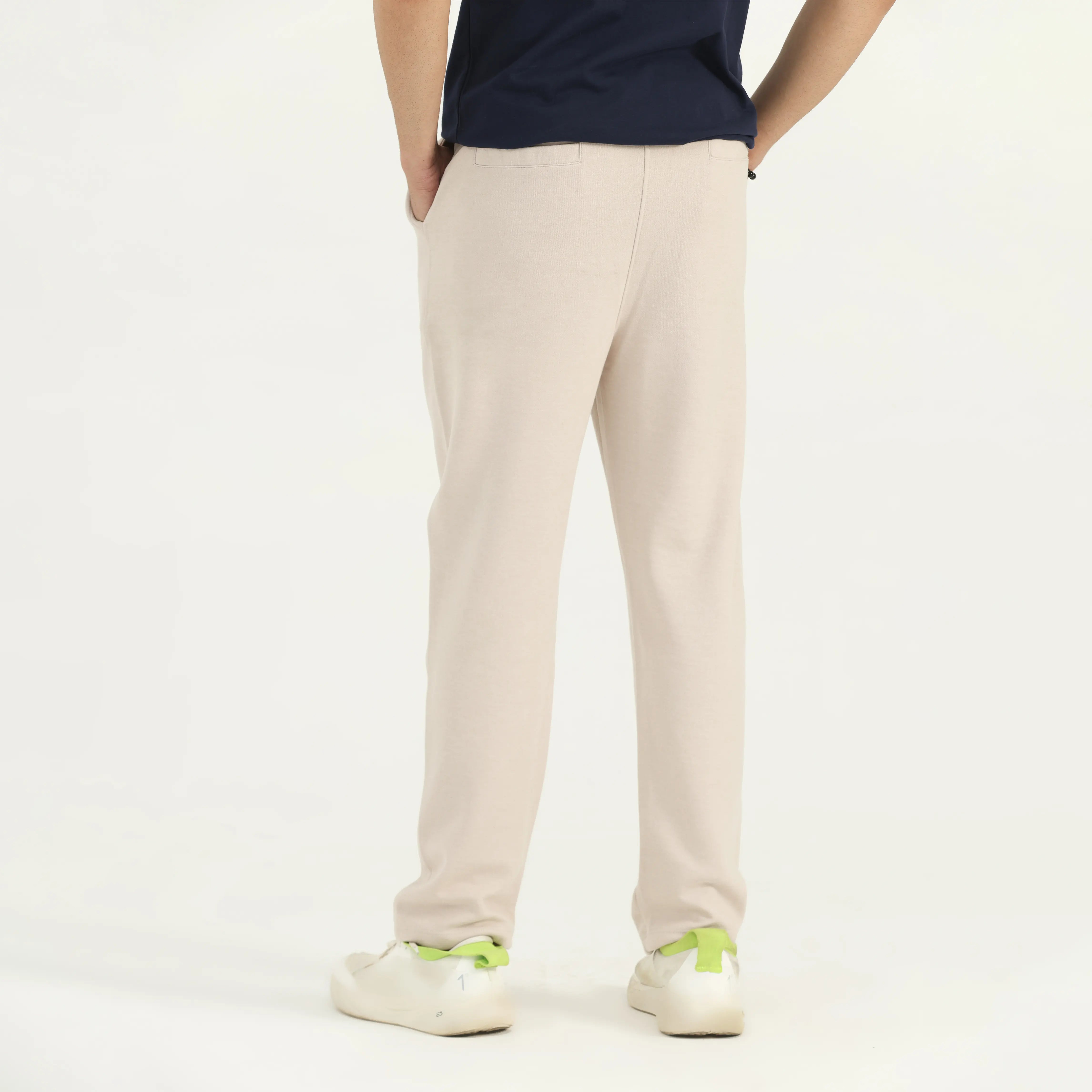 INTERLOCK COTTON TROUSERS - IVORY