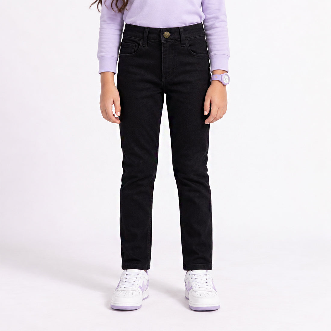 JUNIOR GIRLS RELAXED SLIM FIT DENIM – BLACK