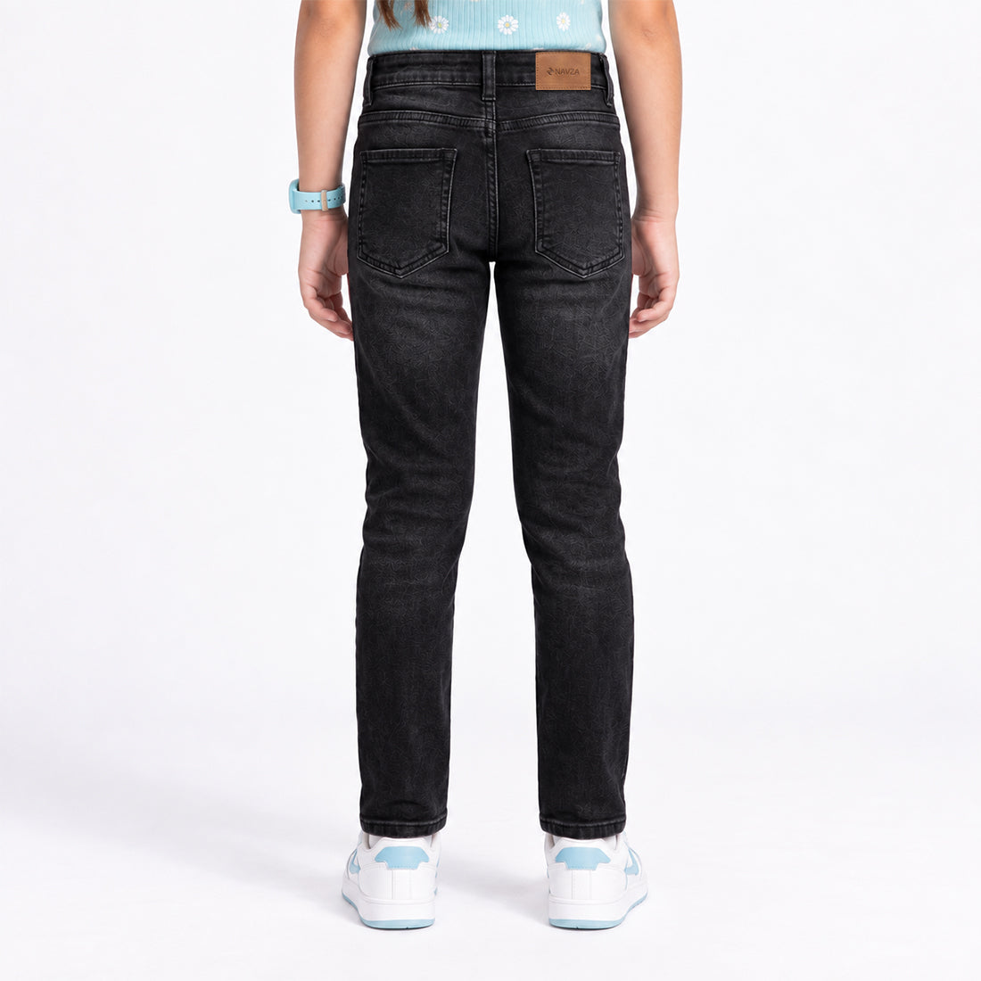 JUNIOR GIRLS RELAXED SLIM FIT DENIM – CHARCOAL BLACK