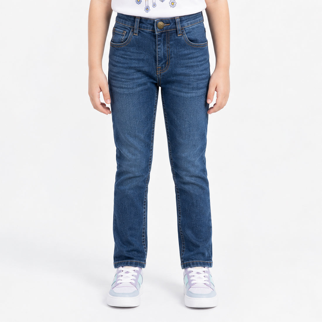 JUNIOR GIRLS RELAXED SLIM FIT DENIM – DARK BLUE