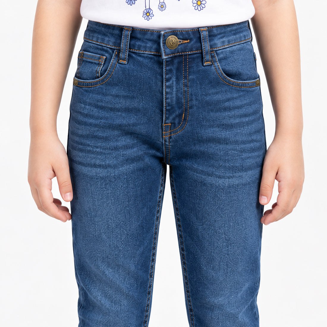 JUNIOR GIRLS RELAXED SLIM FIT DENIM – DARK BLUE