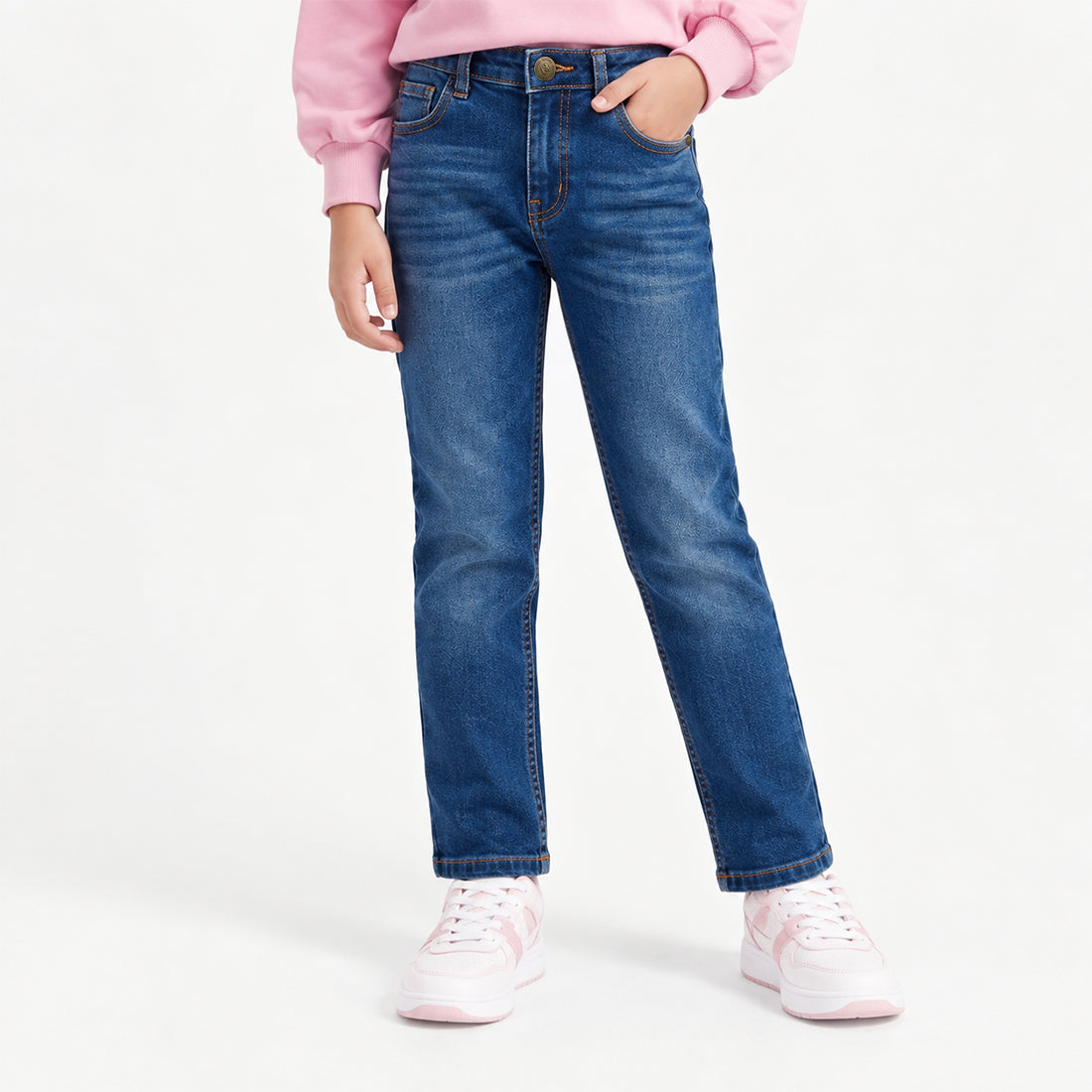 JUNIOR GIRLS RELAXED SLIM FIT DENIM – MEDIUM BLUE