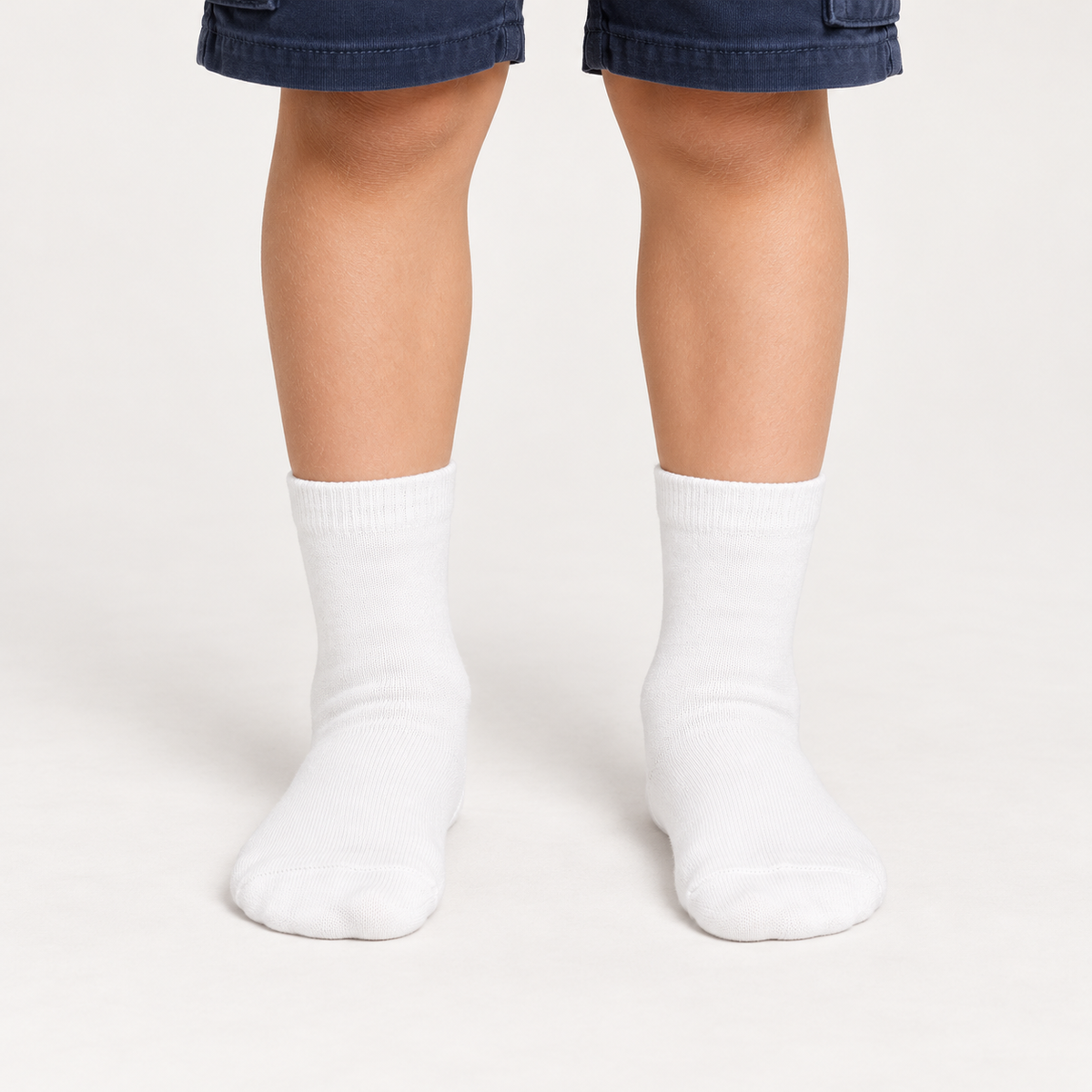 KIDS CREW SOCKS WHITE NAVZA