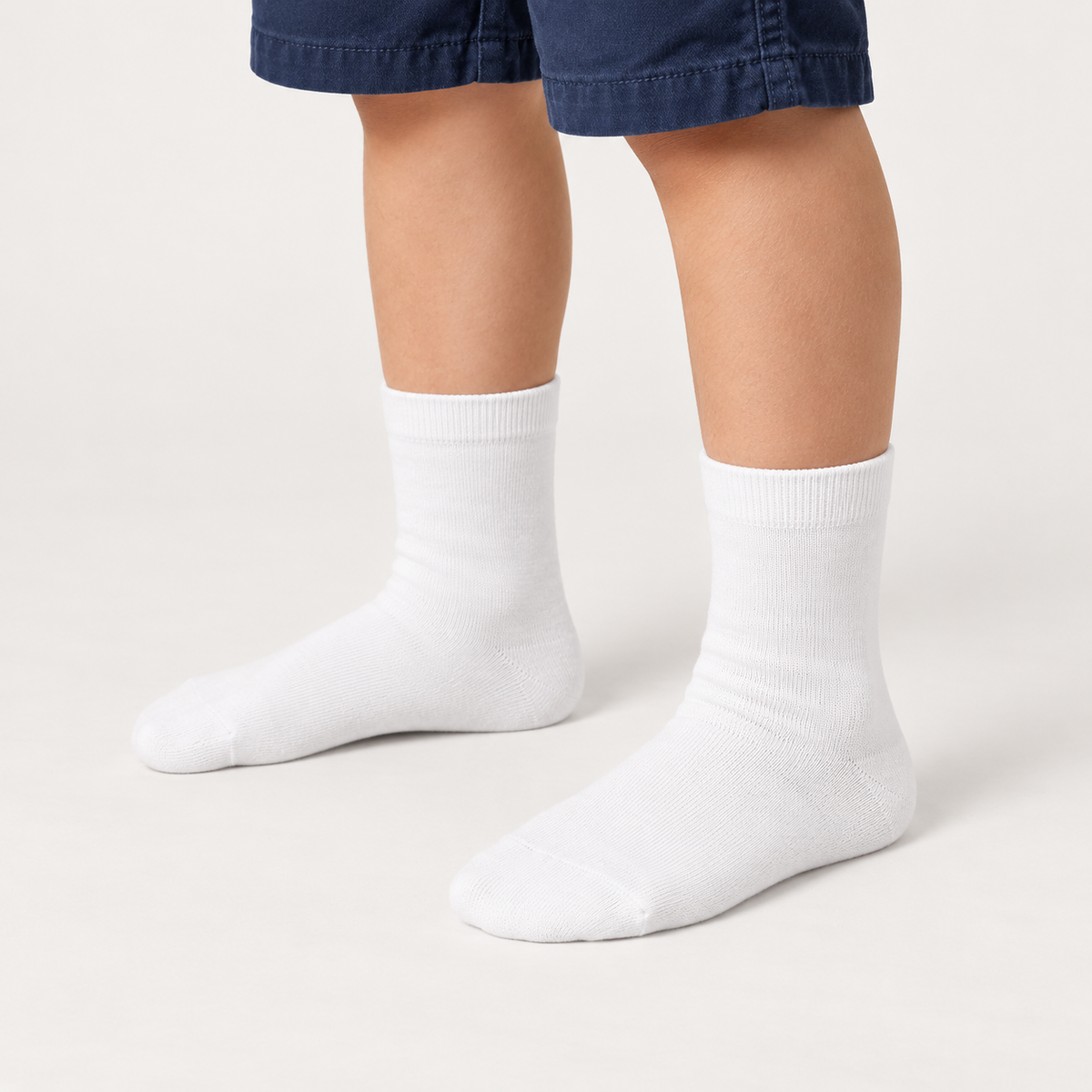 KIDS CREW SOCKS WHITE NAVZA