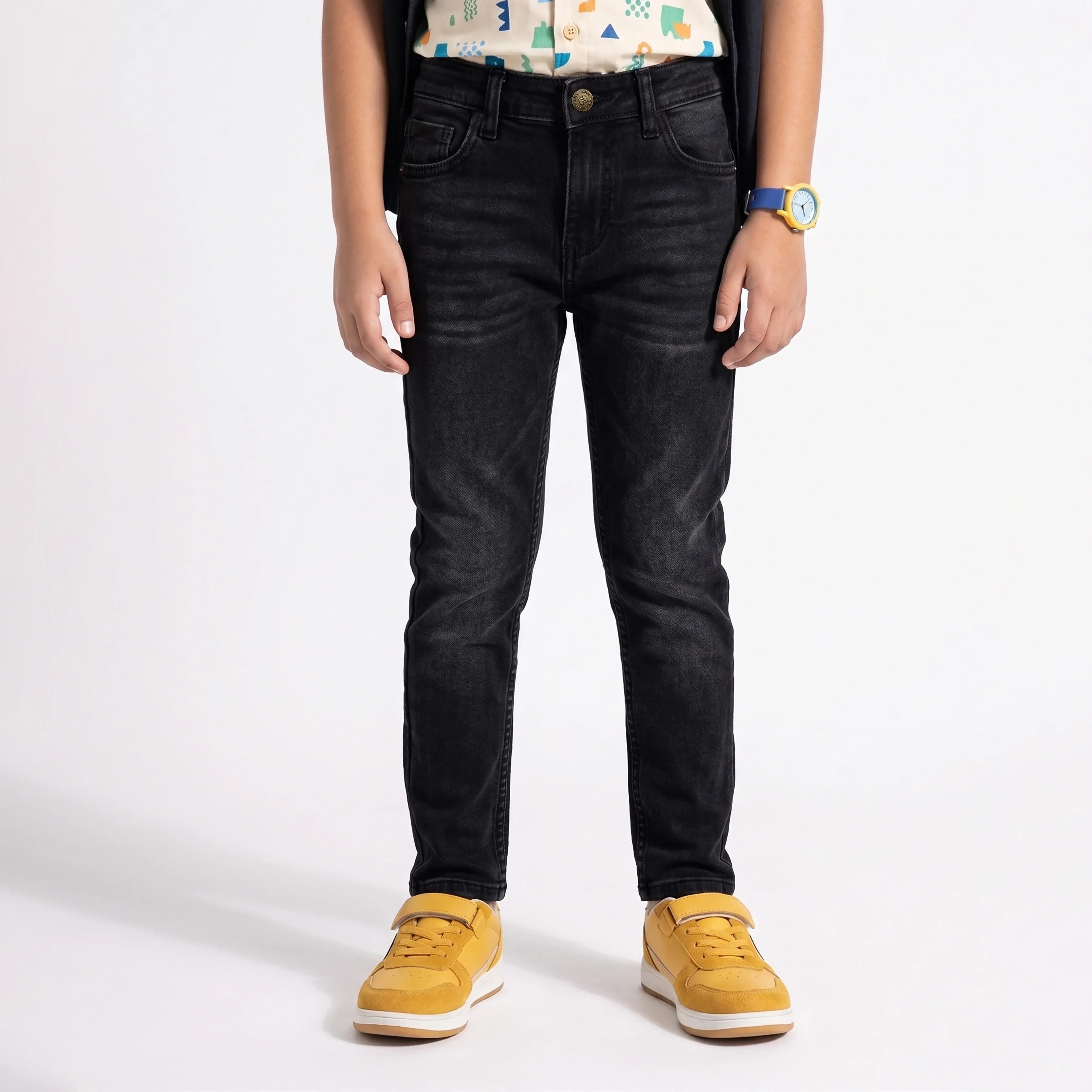 KIDS RELAXED SLIM FIT DENIM – CHARCOAL BLACK