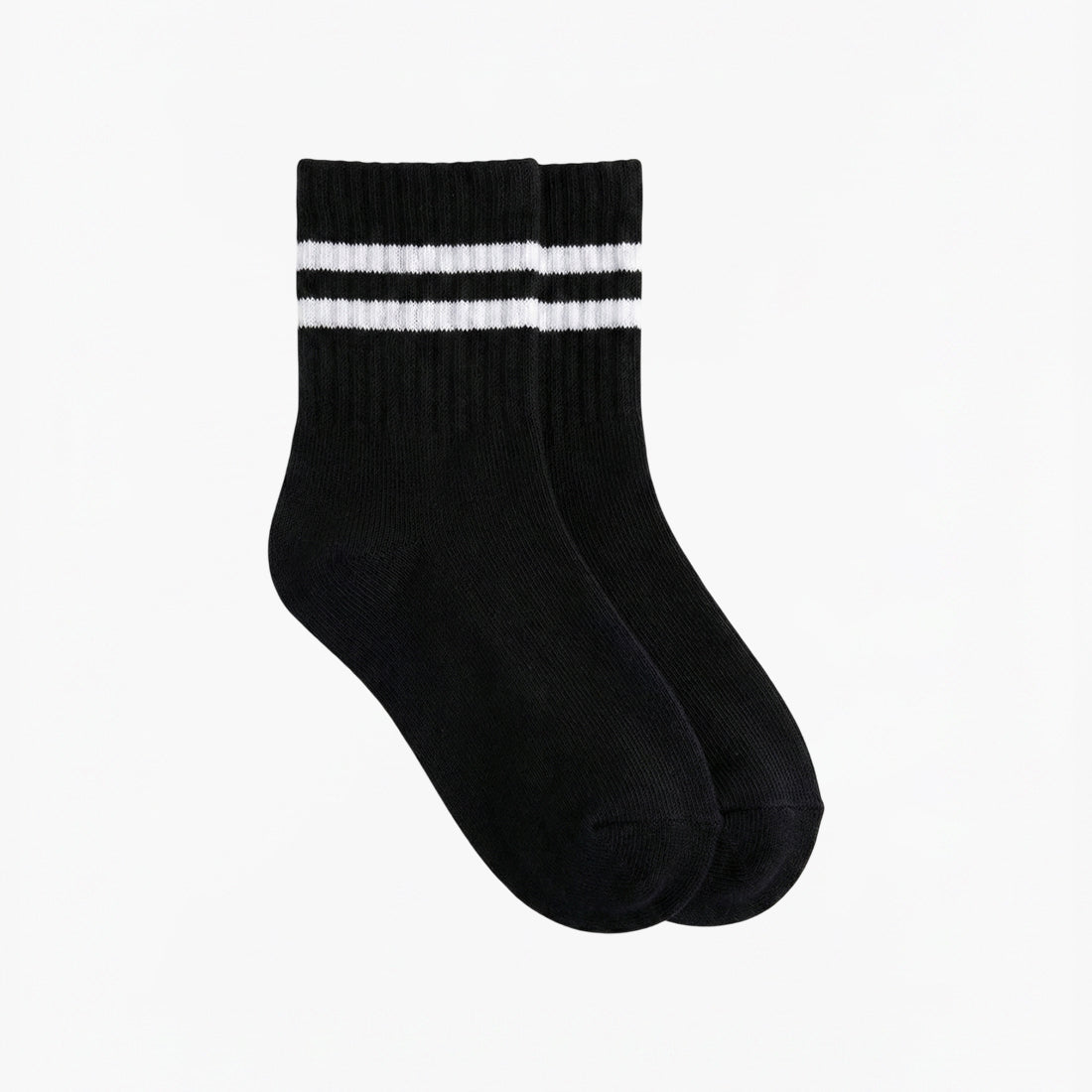 KIDS SHORT CREW SOCKS BLACK | NAVZA