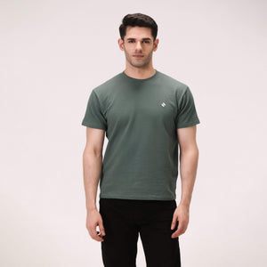 KNIT SEERSUCKER T-SHIRT – FOREST GREEN