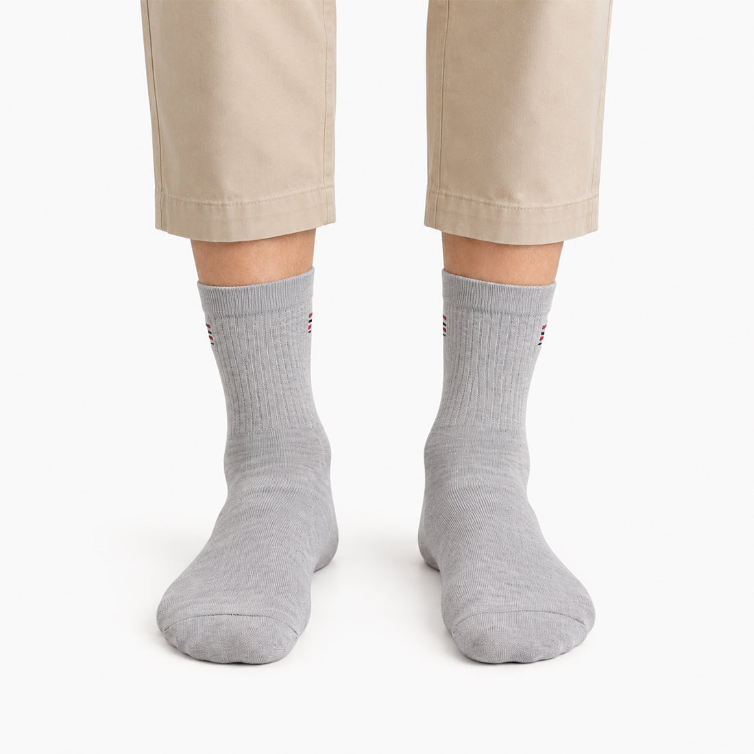 MEN EMBLEM CREW SOCKS GREY NAVZA