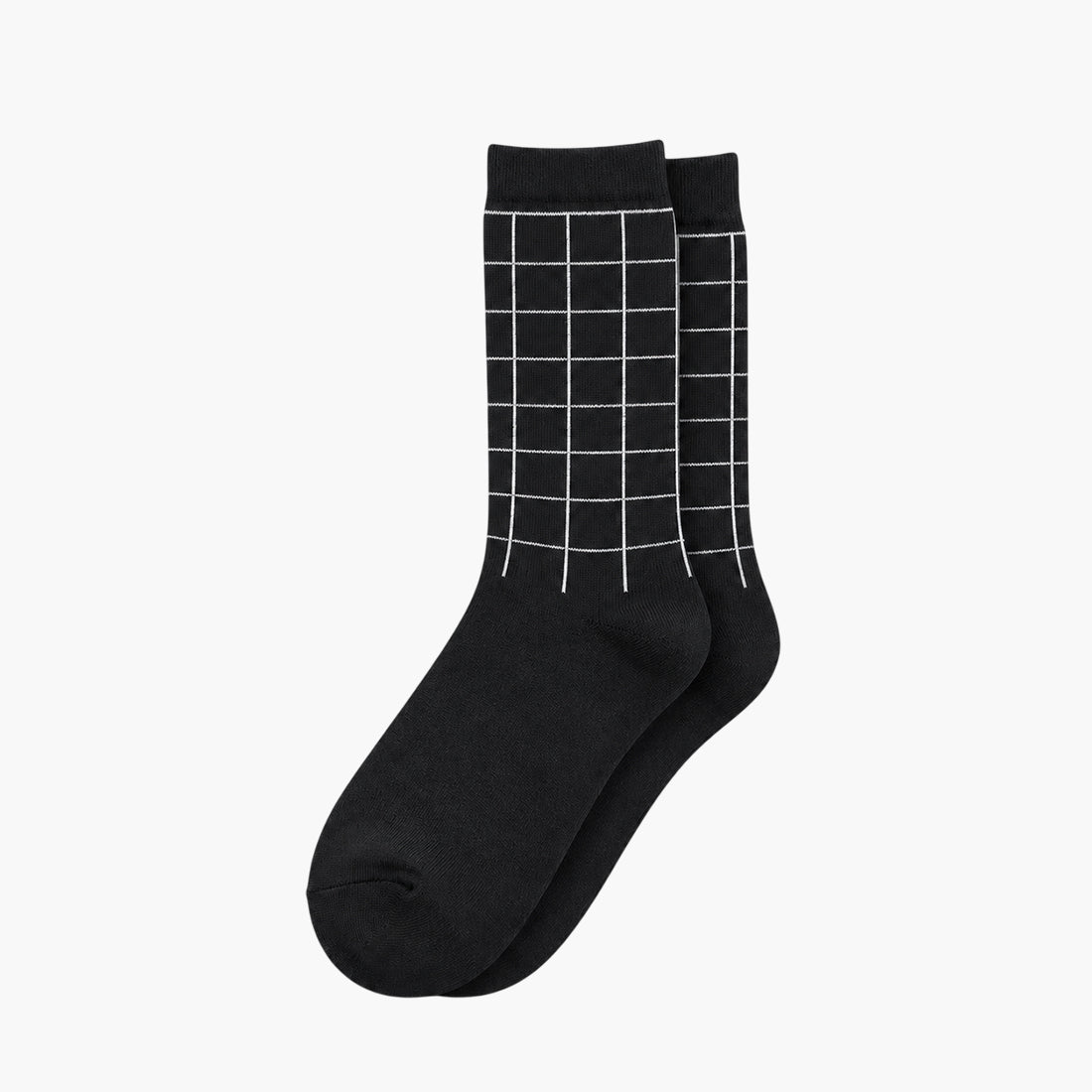 MEN LINES CREW SOCKS BLACK NAVZA