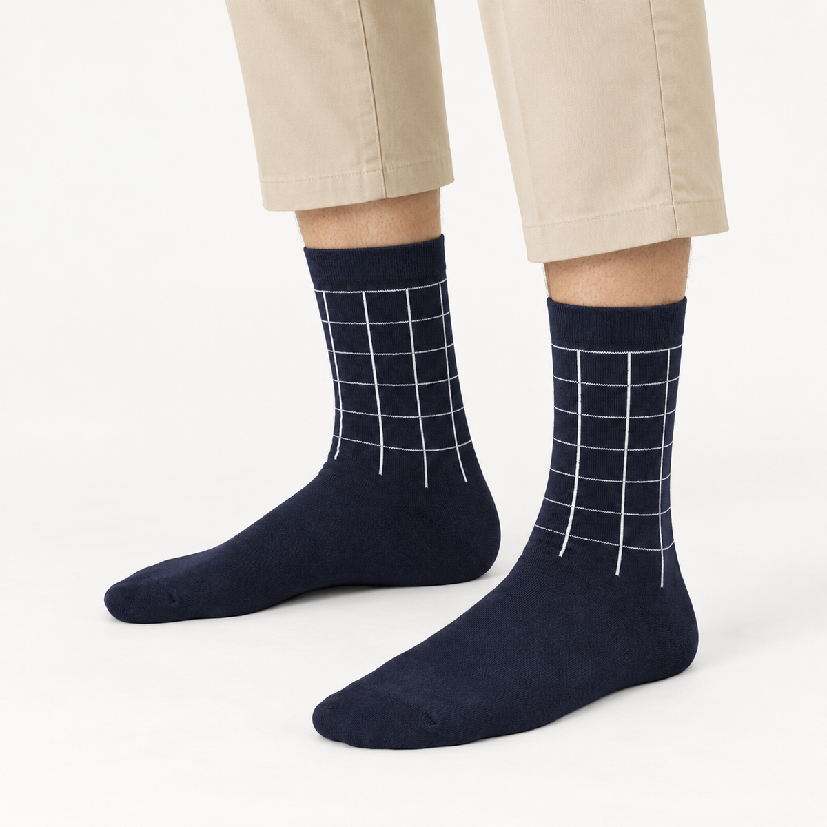 MEN LINES CREW SOCKS NAVY NAVZA