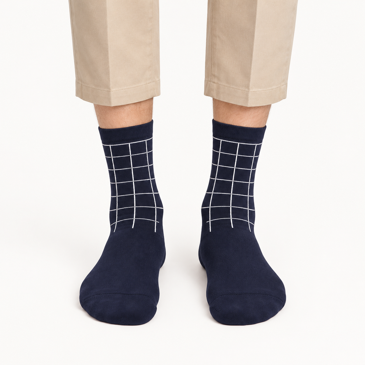 MEN LINES CREW SOCKS NAVY NAVZA