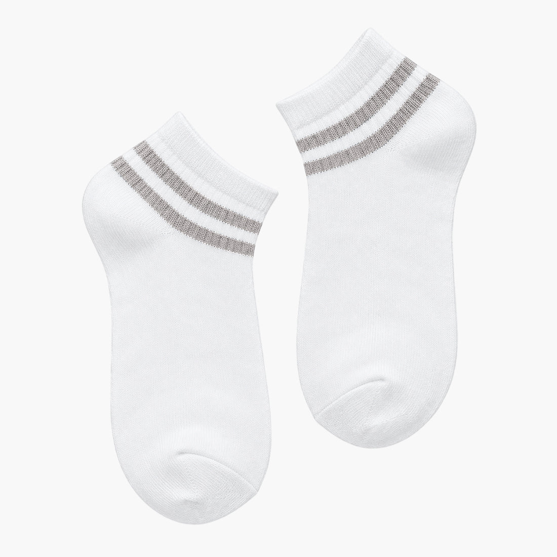 MEN STRIPES ANKLET SOCKS WHITE NAVZA