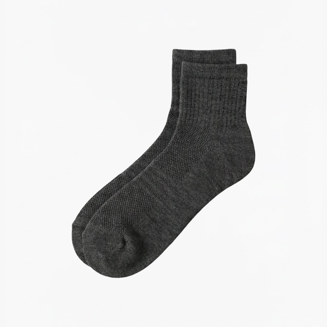 MEN SHORT CREW MESH SOCKS CHARCOAL | NAVZA
