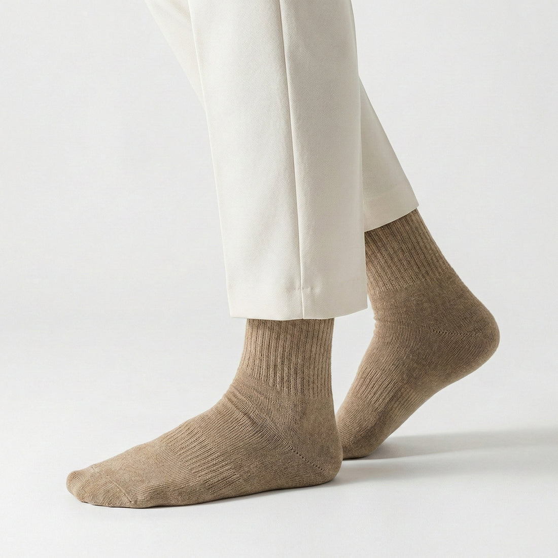 MEN SHORT CREW SOCKS BEIGE | NAVZA