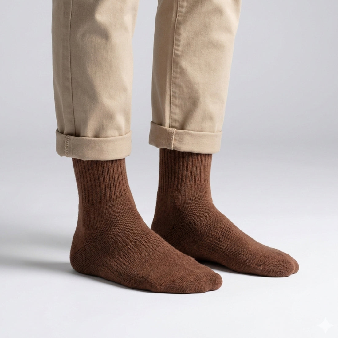 MEN SHORT CREW SOCKS BROWN | NAVZA